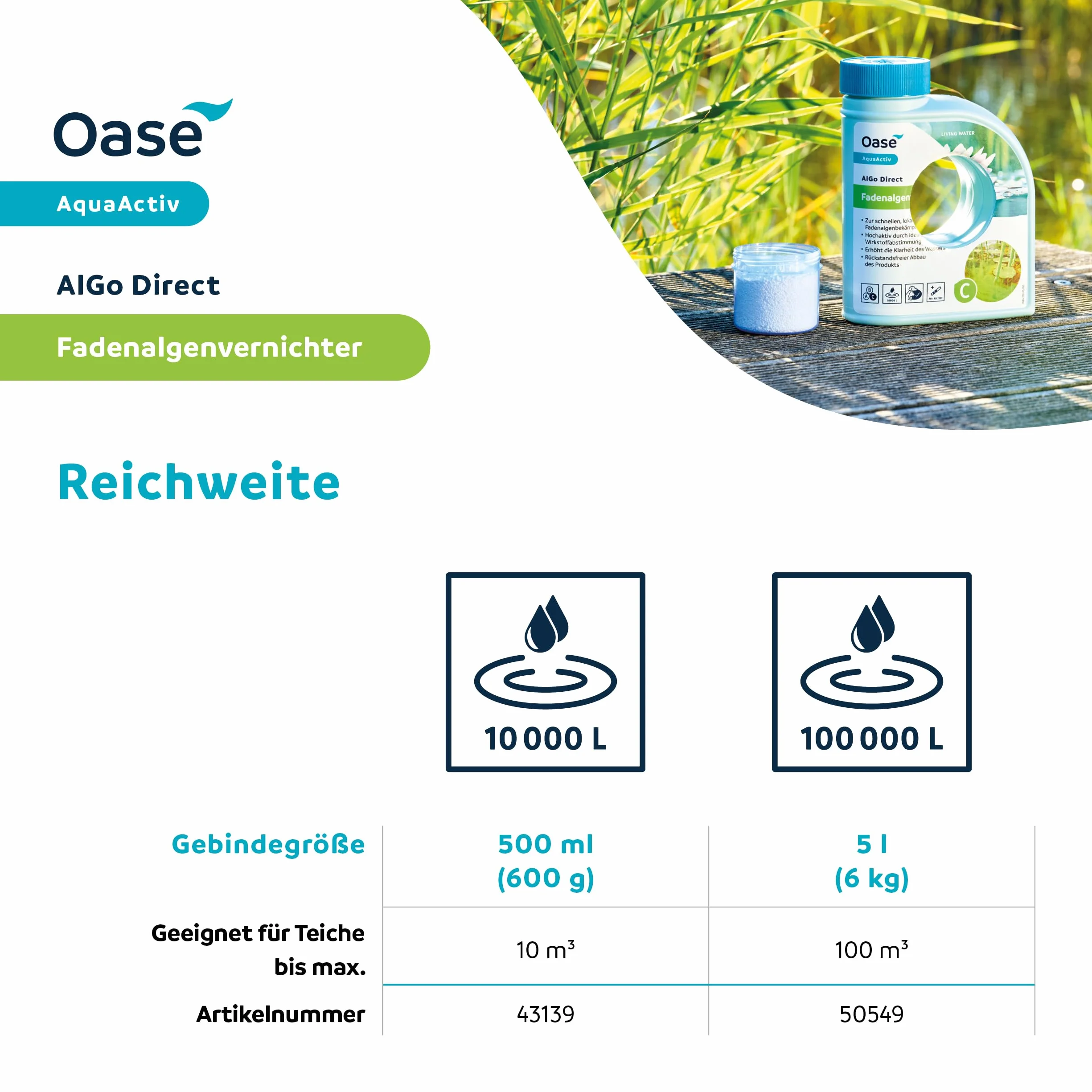 Oase AquaActiv AlGo Direct 500 ml