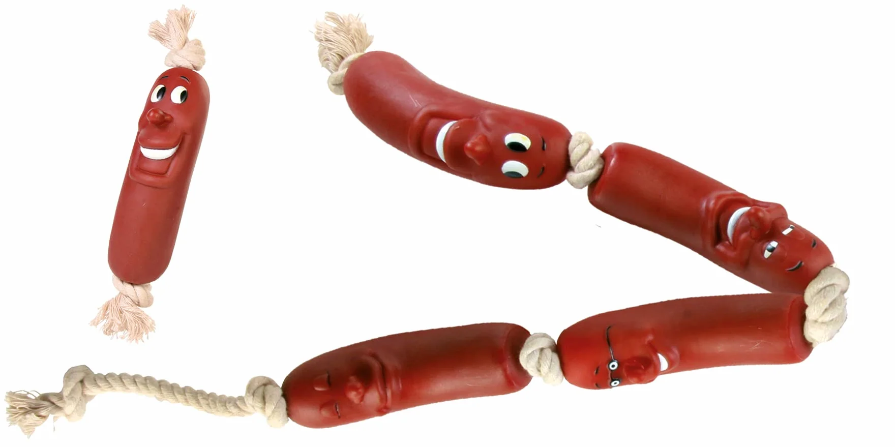 Trixie Kiełbaska Na Sznurku Gryzak dla Psa Brązowy 11 cm
