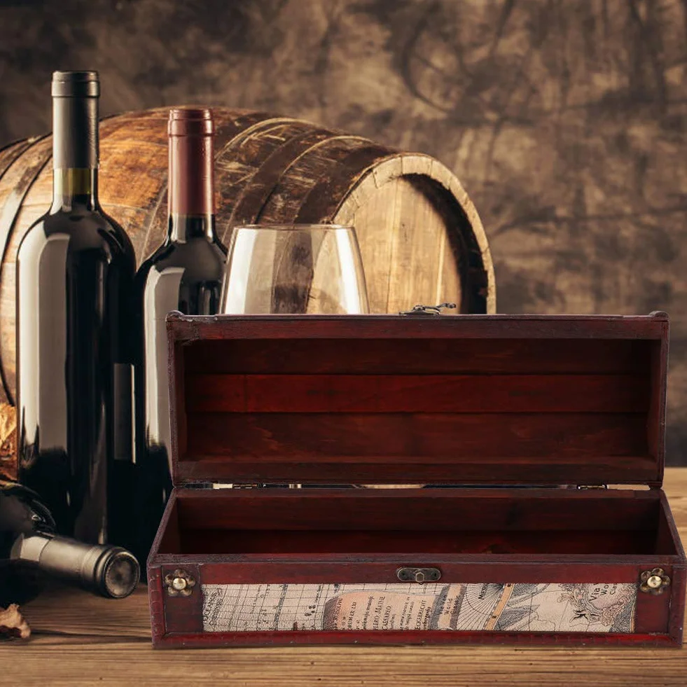 Vintage drewniane pudełko na czerwone wino pudełko na czerwone wino pudełko na wino dla organizatora do domu pudełko na wino