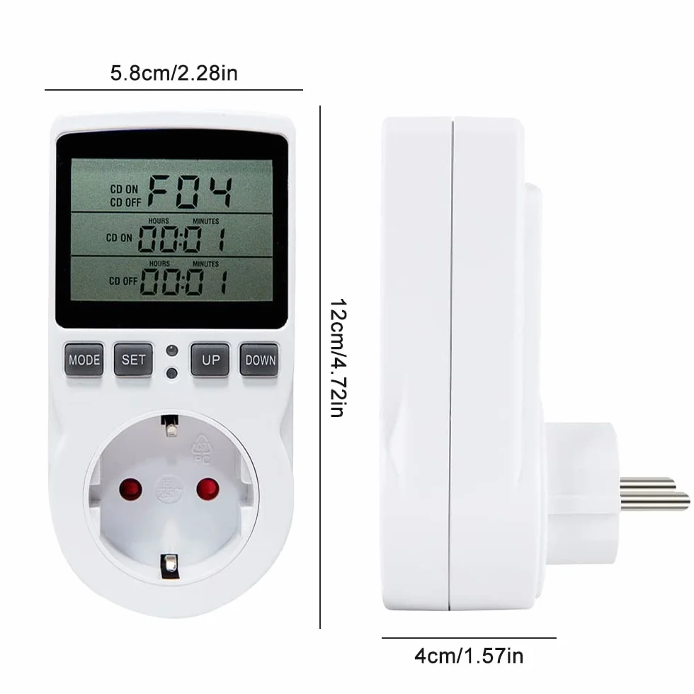 LUFEIS Termostat cyfrowy z gniazdem 230 V LCD regulator temperatury