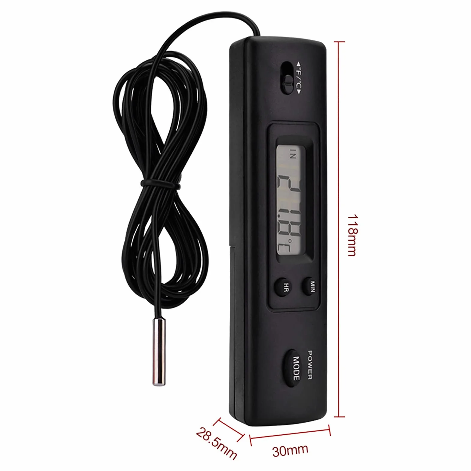 Miernik Temperatury Czujnik Sondy Termometr Lcd Miernik z Miernikiem Temperatury Aaa Termometr Elektroniczny Sonda Pomiar Temperatury Termometry do Lodówki