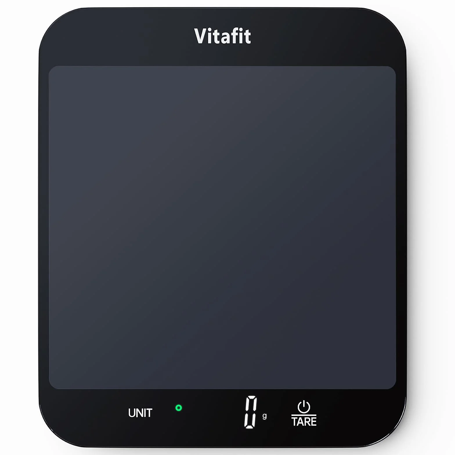 Vitafit 15kg Waga Kuchenna, Wysoka Dokładność 1g przez Nasze Profesjonalna Fabryka Od 2001, Cyfrowa Waga Spożywcza do Gotowania i Pieczenia, Duża Platforma 215x180mm, 3 Baterie AAA, Czarna