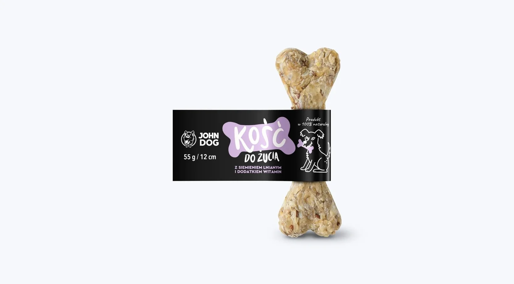 JOHN DOG SMAKOŁYKI Kość do żucia z siemieniem lnianym i dodatkiem witamin 12cm / 1szt