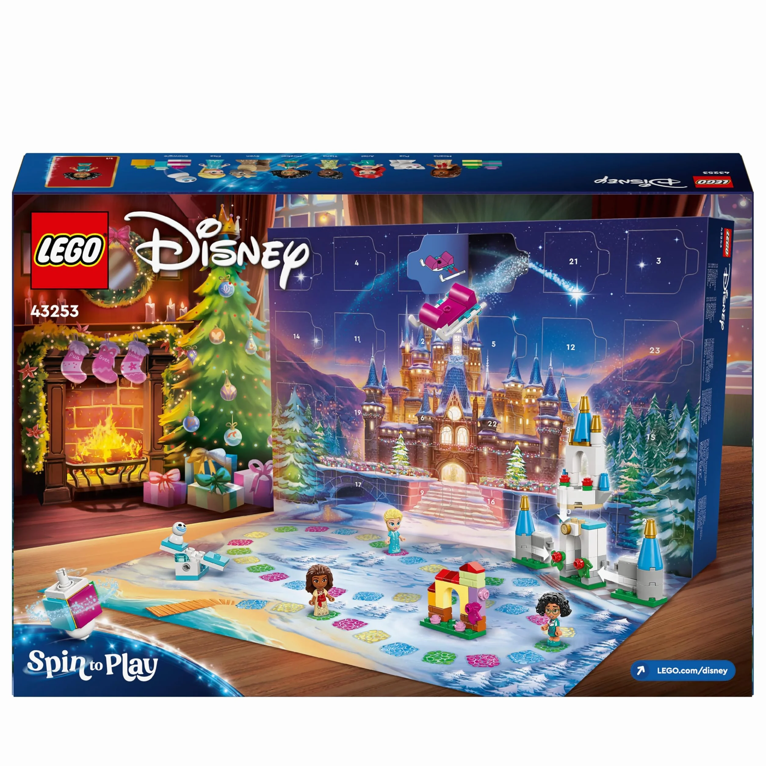 LEGO │ Disney Princess Kalendarz adwentowy na 2024 rok, Zabawka dla Dziecka do Zbudowania z 5 Mikrolaleczkami, Pomysł na Prezent dla 5-latki, dla Dziewczynki, na Mikołajki i na Święta, 43253