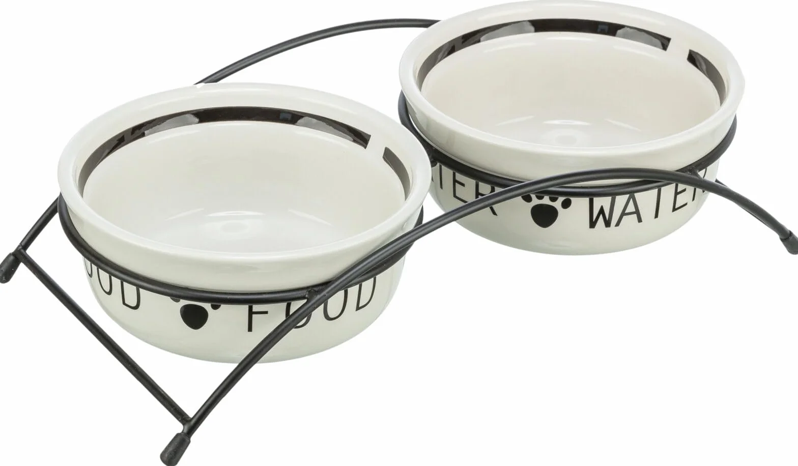 Trixie 24641 Zestaw Misek Z Uchwytem, 2 x 0.6 l, Czarny/Biały