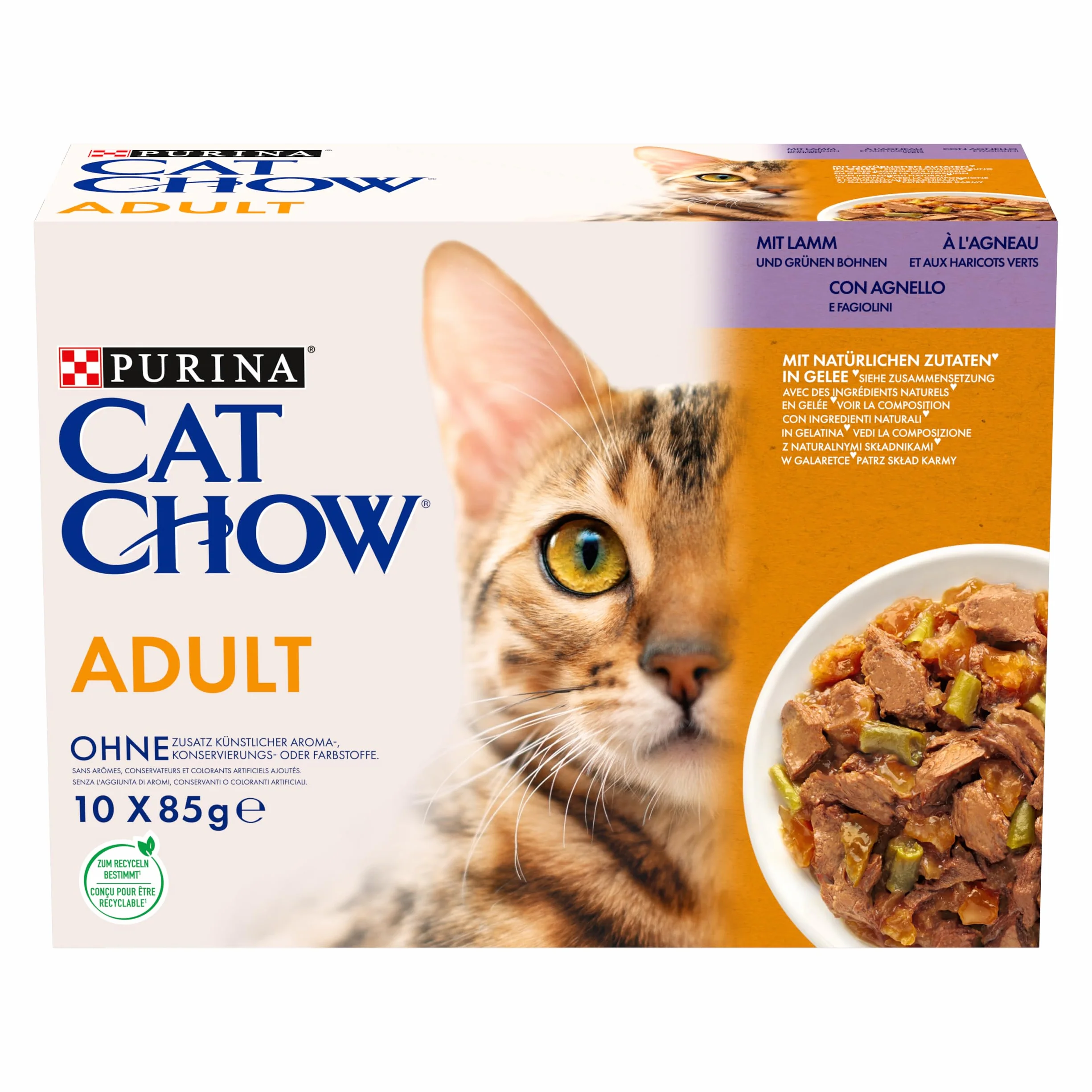 Purina Cat Chow Adult Karma dla Kota, Jagnięcina, 10 x 85 g