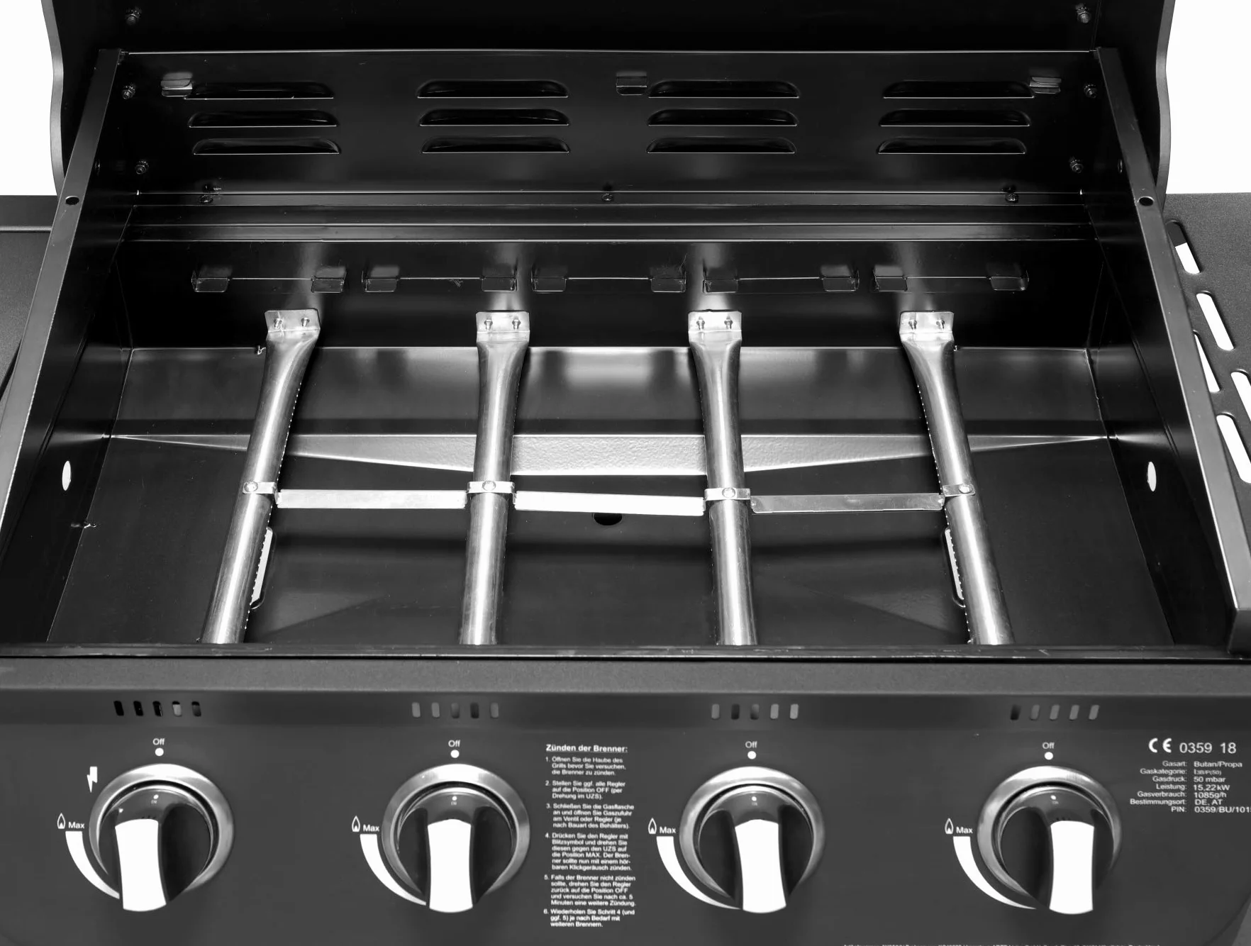 Grill gazowy "COLUMBUS" 4 + 1 palnik firmy El Fuego® BBQ BBQ grill na kółkach, grill gazowy Barbecue AY 563