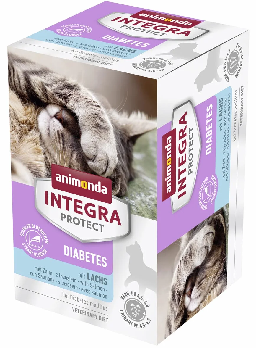 INTEGRA PROTECT karma dla dorosłych kotów z łososiem suplement diety dla cukrzycy 6 x 100 g