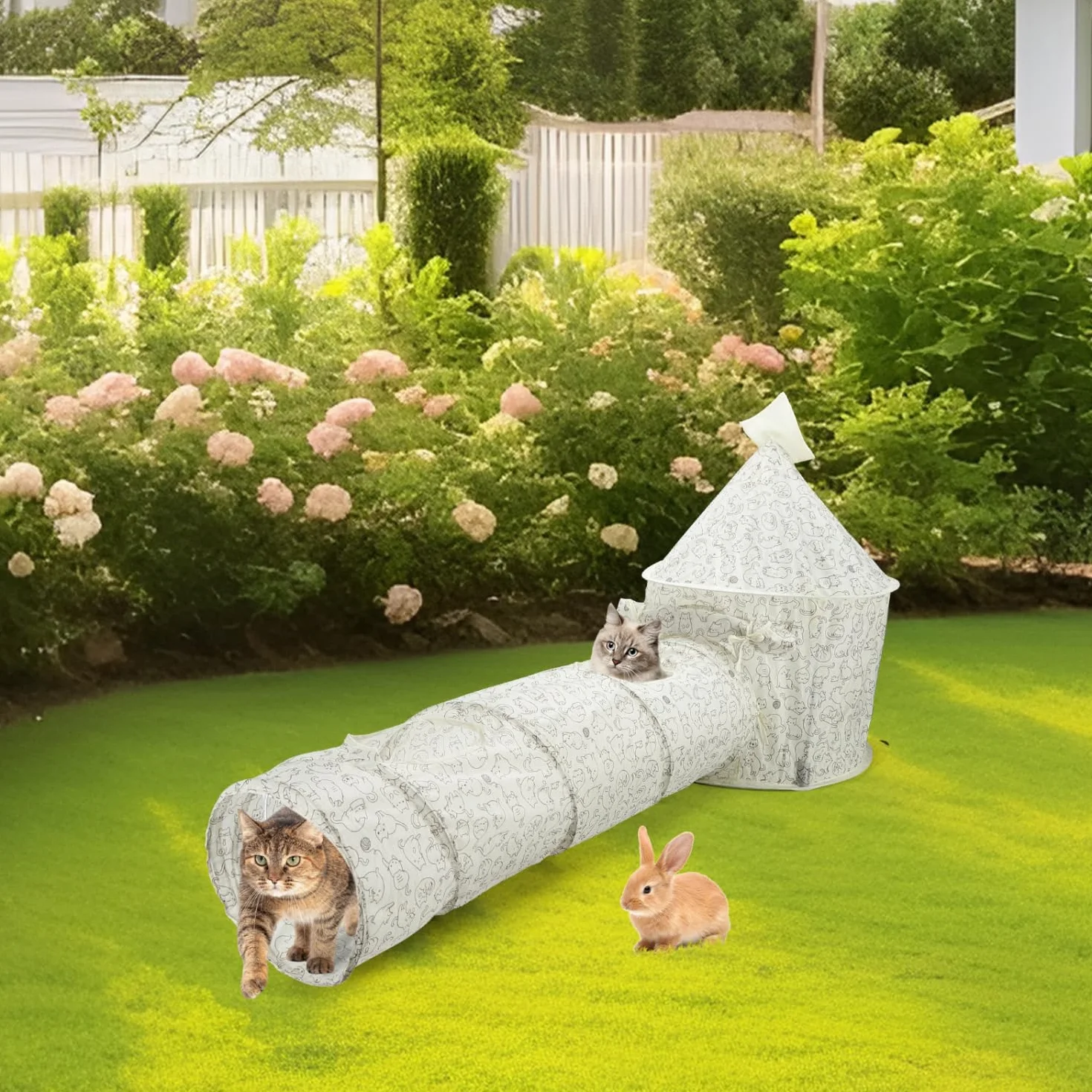 Nobleza Składany Tunel 3 w 1 dla Kotów Szeleszczący Zabawkowy 24×94 cm 45×64 cm