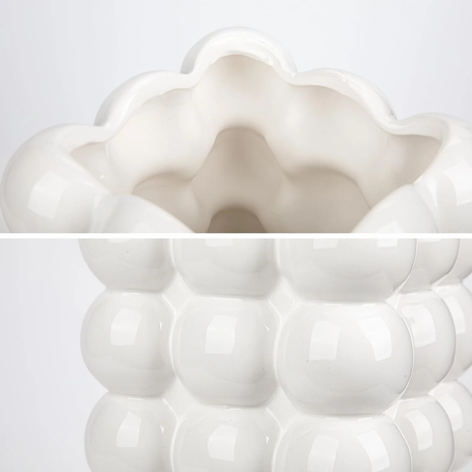 13 cm wazon kwiatkowy biały z ceramiką, wazon z bąbelkami, wazon do roślin, wazon do roślin, wazon do kwiatów, wazon kwadratowy z ceramiką, doniczka na rośliny, dekoracja stołowa, dekoracja
