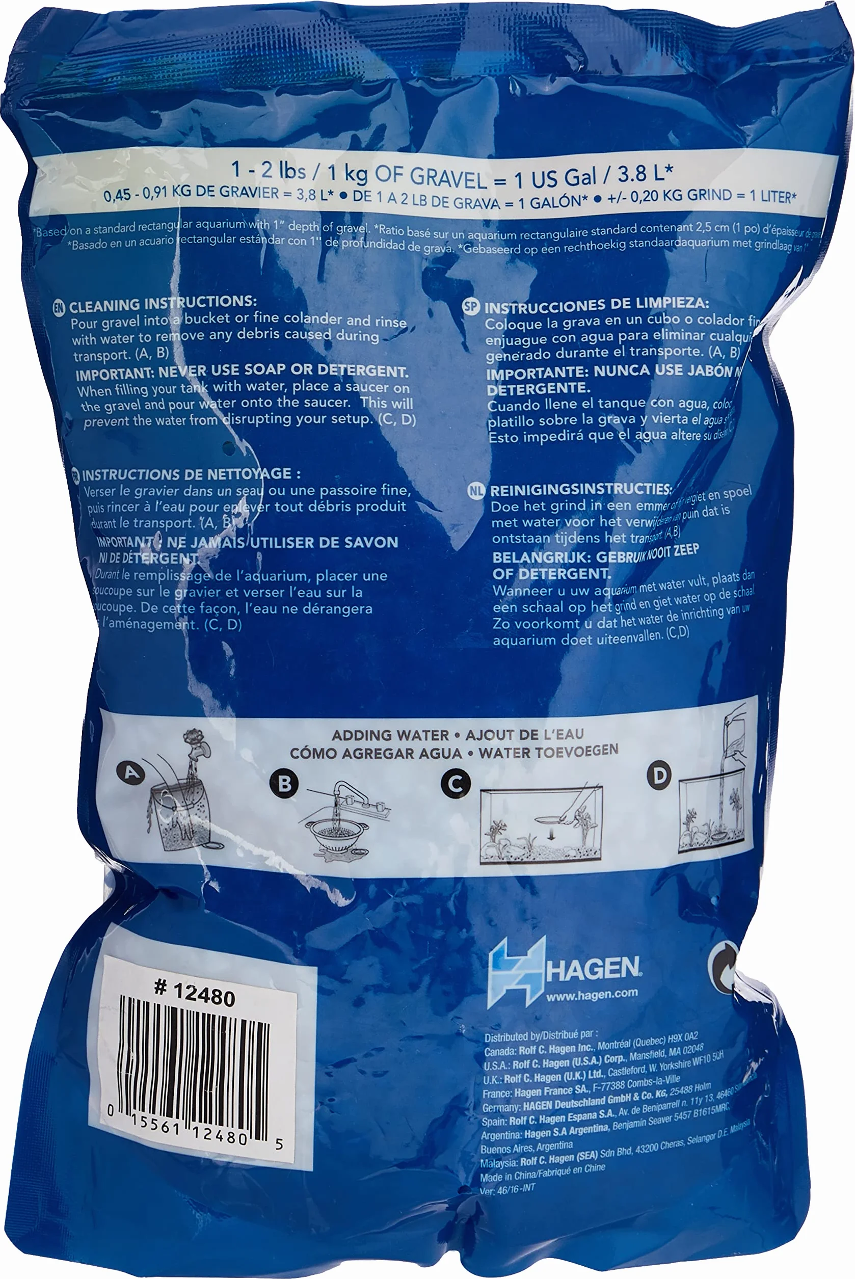 Marina Dekoracyjny żwir do akwarium 2 kg niebieski