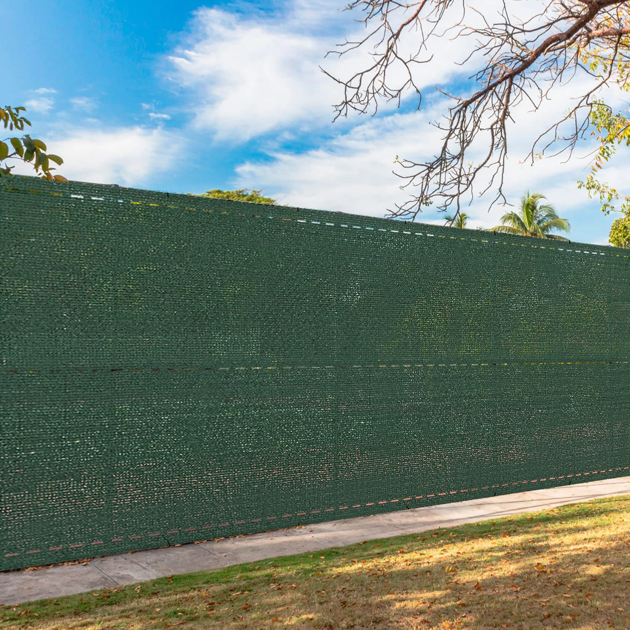 Aufun 1,5 x 10 m, ochrona przed wiatrem, osłona ogrodzenia, ochrona przed słońcem, siatka zacieniająca, osłona tenisowa z HDPE 150 g/m², tkanina zacieniająca do ogrodu, na balkon, ciemnozielona