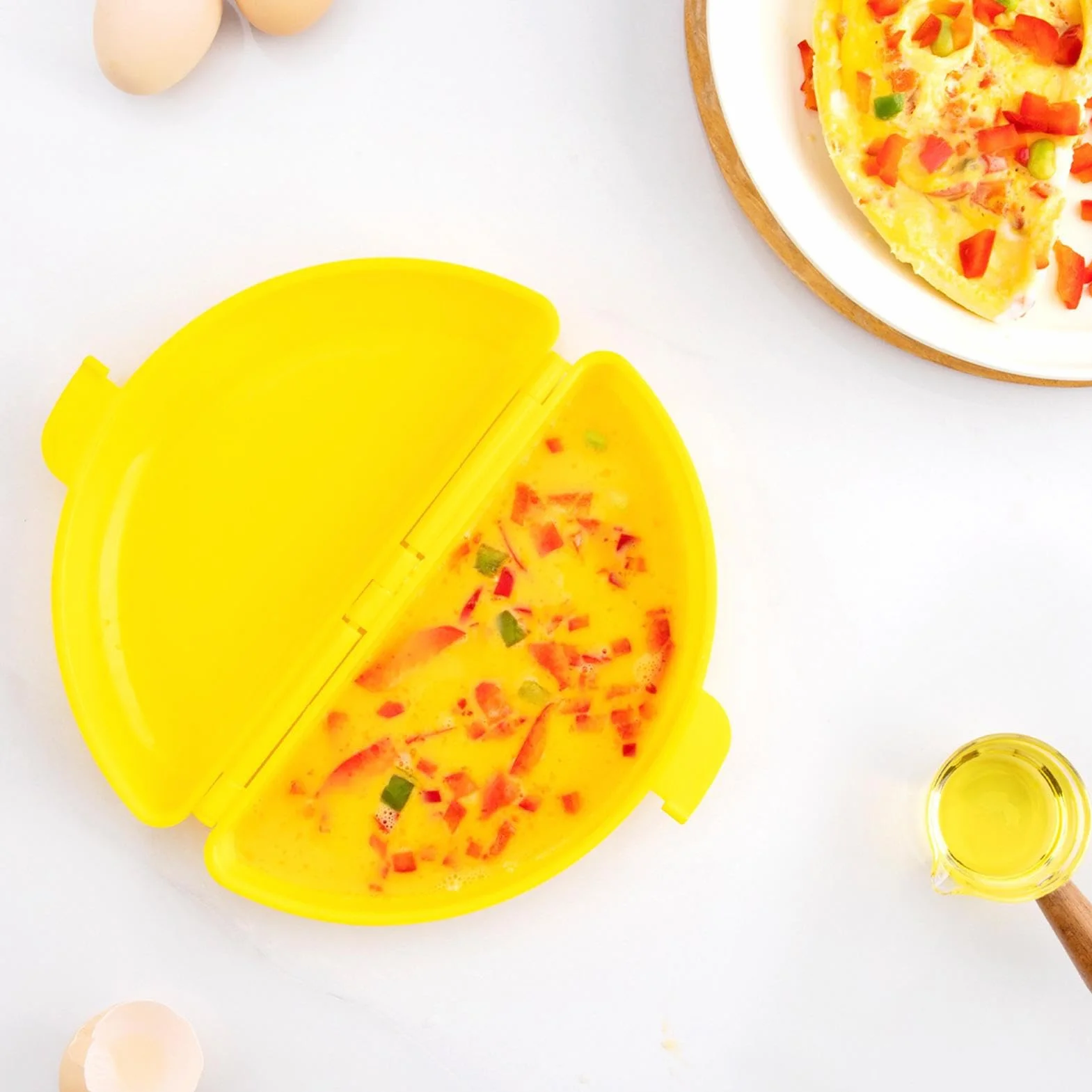 Microwave Egg Cooker - Portable Omelette Pan with Lid | Steam Eggs Quickly for Breakfast, Kitchen Gadget for Microwaves Ovens, Easy Egg Poacher, Fast and Healthy Meals, Compact and Convenient