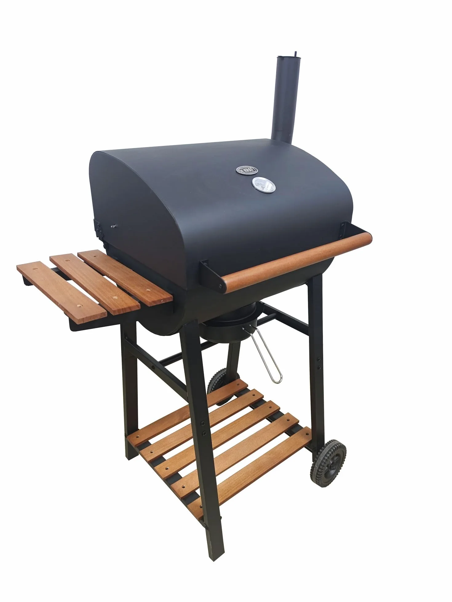 GRILL WĘGLOWY DEKRAFT BECZKA Z RUSZTEM ŻELIWNYM, DREWNO,KOMIN