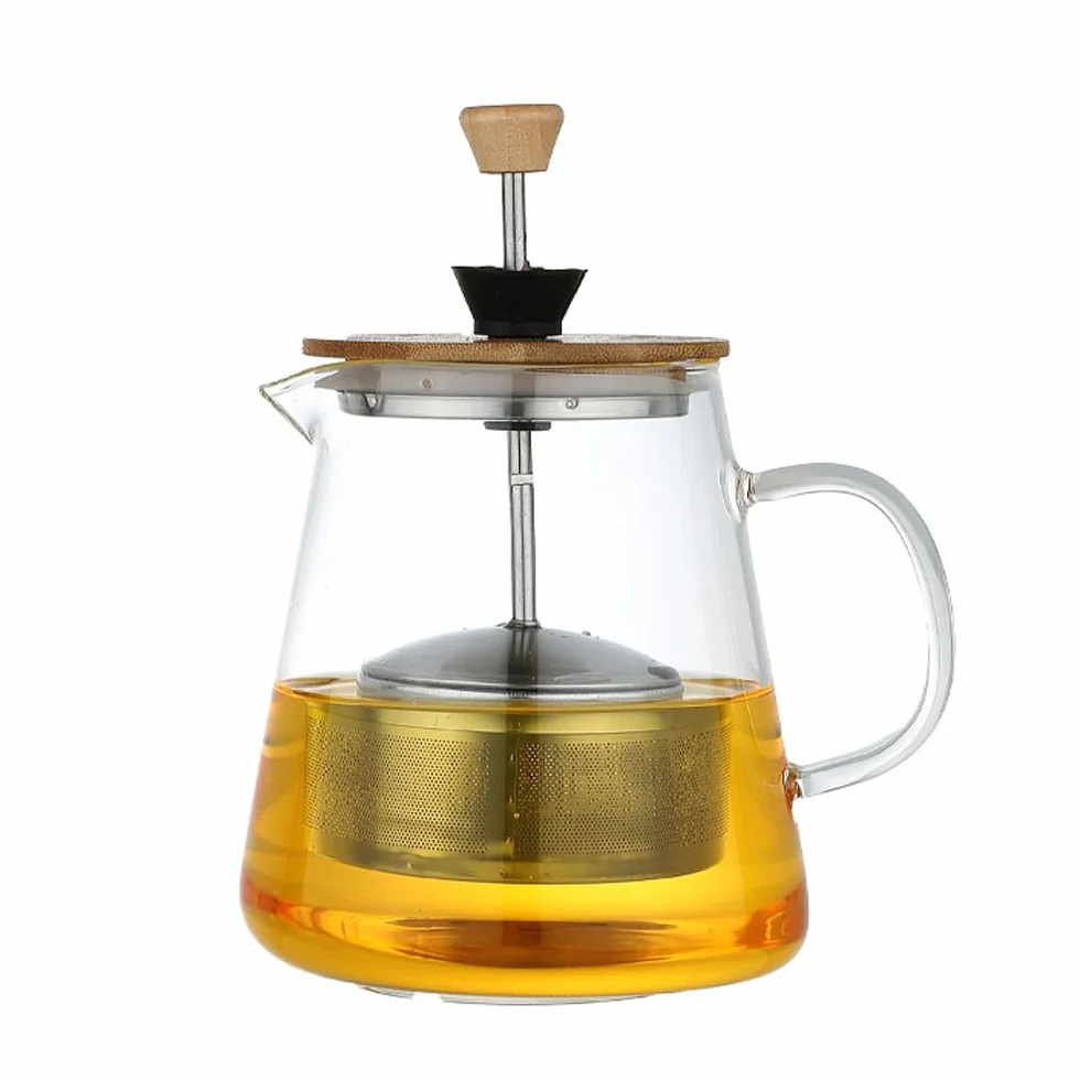 dzbanek do herbaty ze szkła 700 ml z odpinanym, podnoszonym sitkiem, idealny do zaparzania herbaty