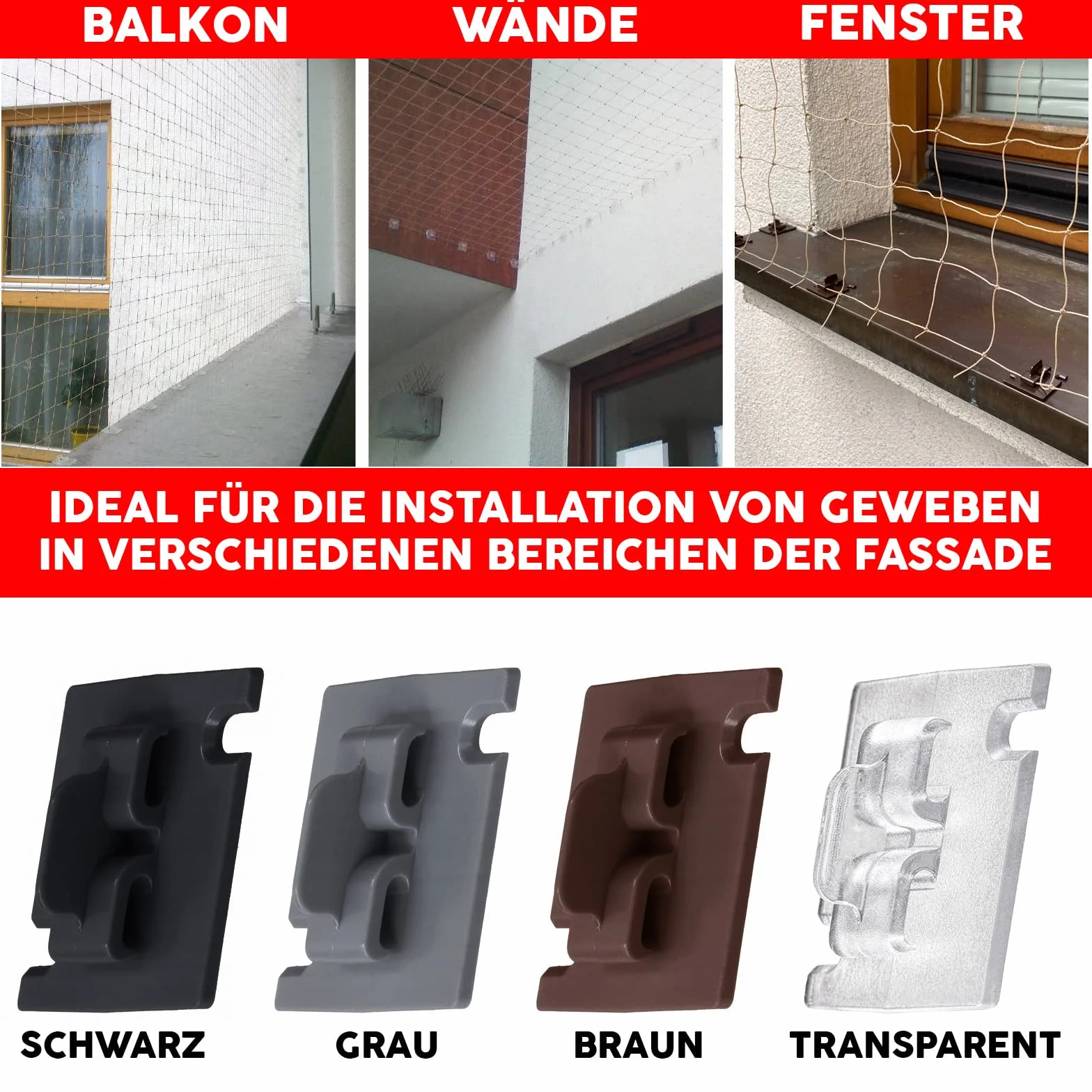 Haki samoprzylepne ekstra mocne przezroczyste 70 sztuk 80 ml mocowanie siatki dla kota na balkon bez wiercenia