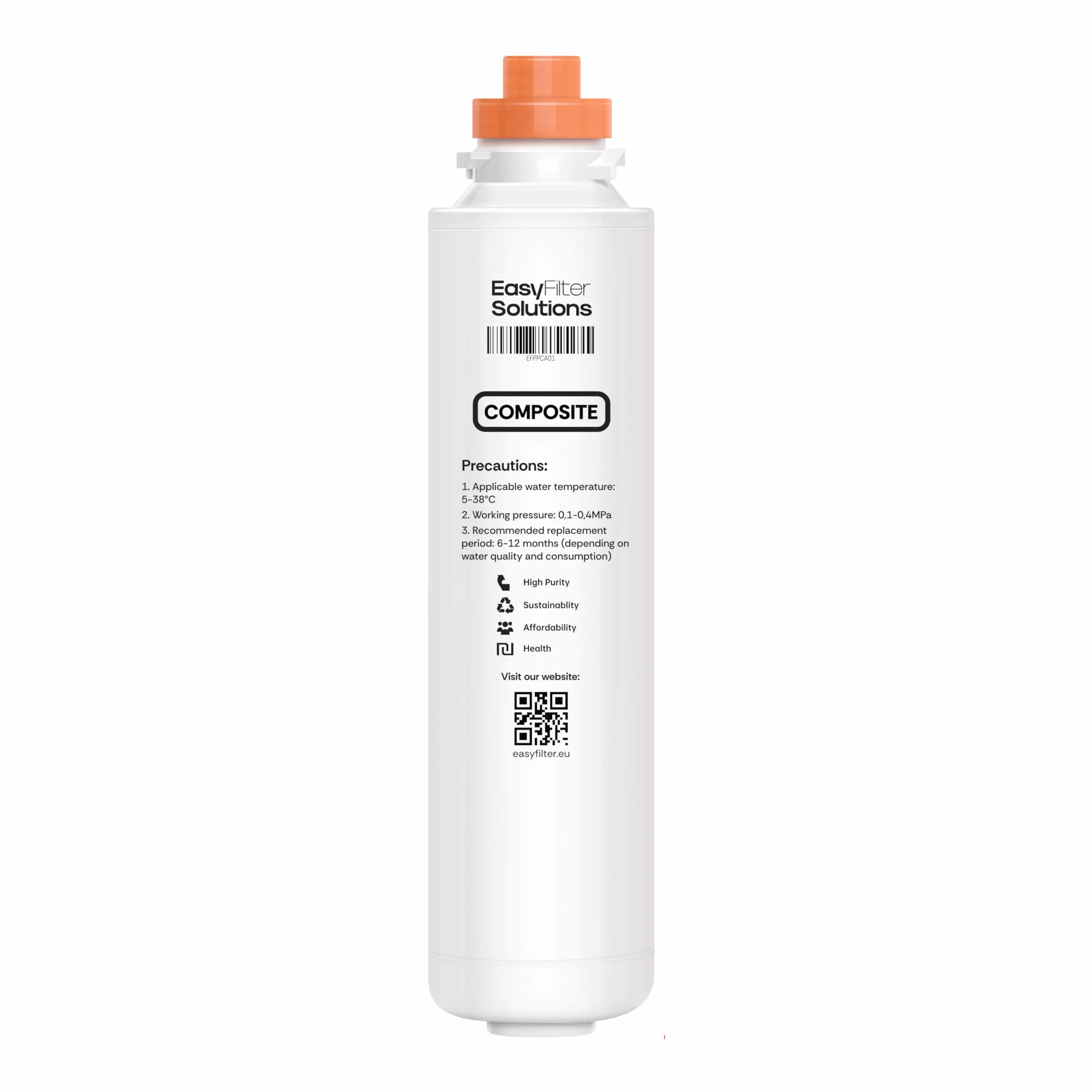 EasyFilter Composite filtr zastępczy do wody Aqua-Global, do Pure Nino Mini Flexible i innych systemów odwróconej osmozy, filtr zamienny o długiej żywotności