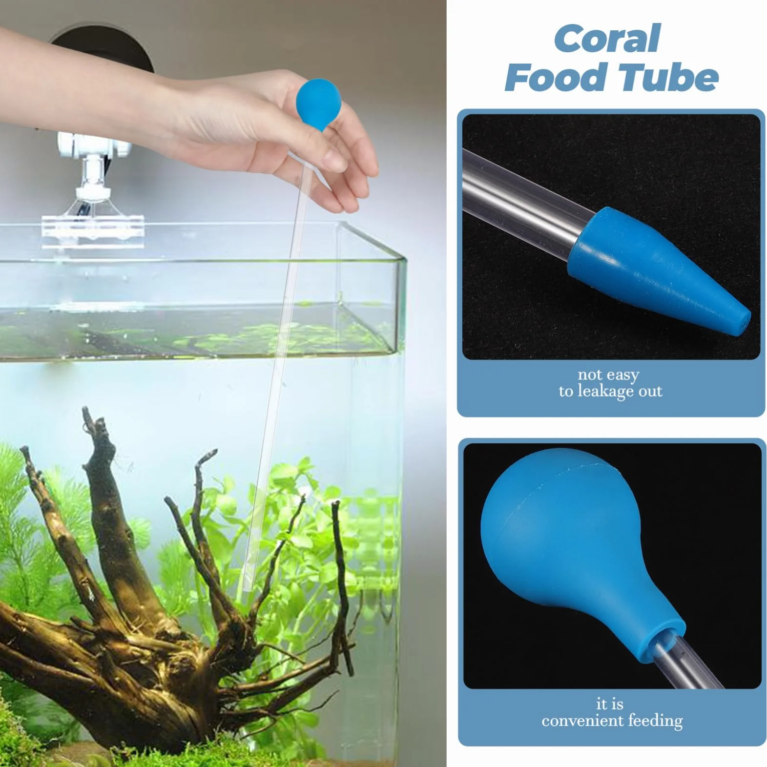 BESPORTBLE 2Pcs Coral Feed Tube Rurka Koralowa Akwarium