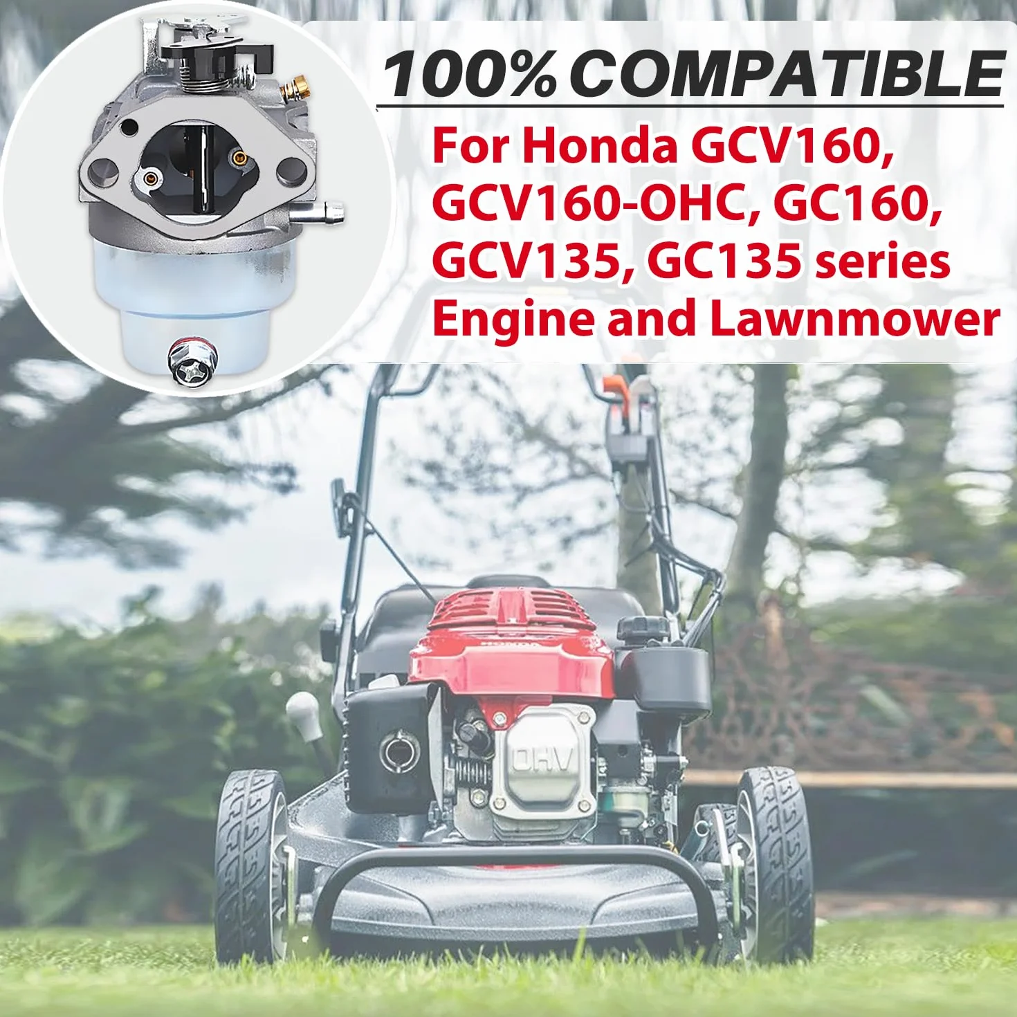 Gaźnik do Honda GCV160 GCV135 GC160 GC135 GCV160-OHC Silnik i Kosiarka, JRISBO Części Zamienne Kosiarka GCV 160 Akcesoria Zestaw Gaźników z Filtrem Powietrza, Świeca Zapłonowa