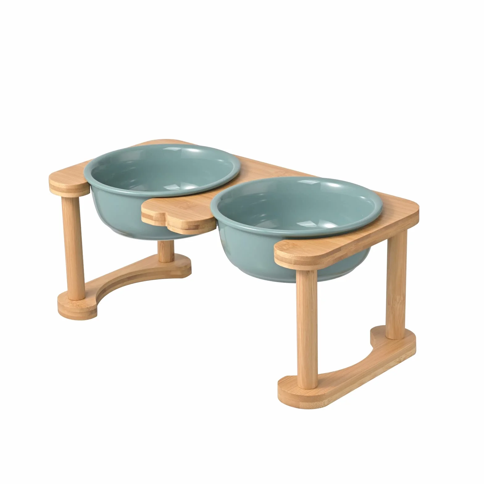 SPUNKYJUNKY Ceramiczna podwyższona miska dla psa 800 ml ciemnozielona