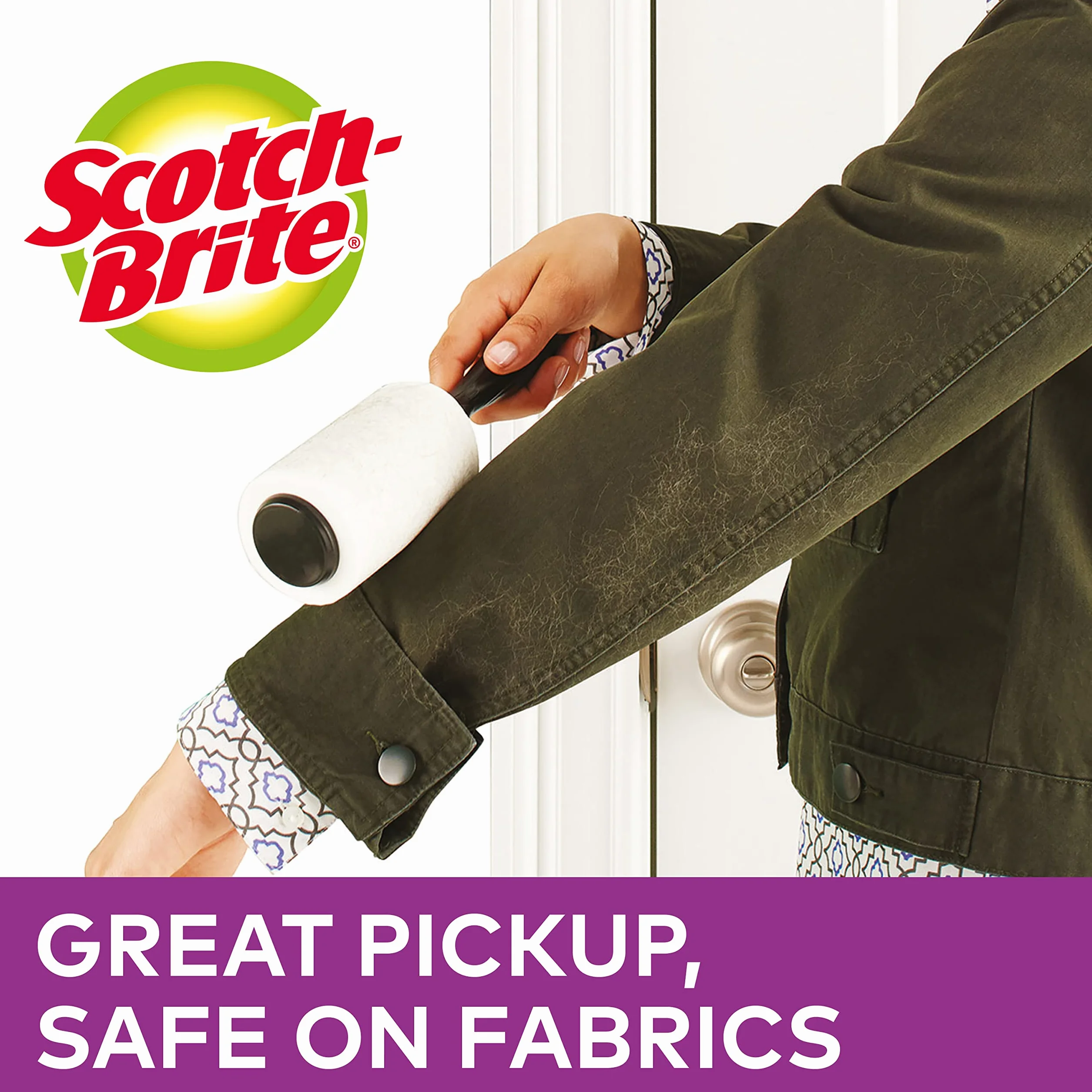 Scotch Brite Pet Extra Sticky 7100241459 Wałek do Sierści, Biały/Czarny, 5 x 48 arkuszy