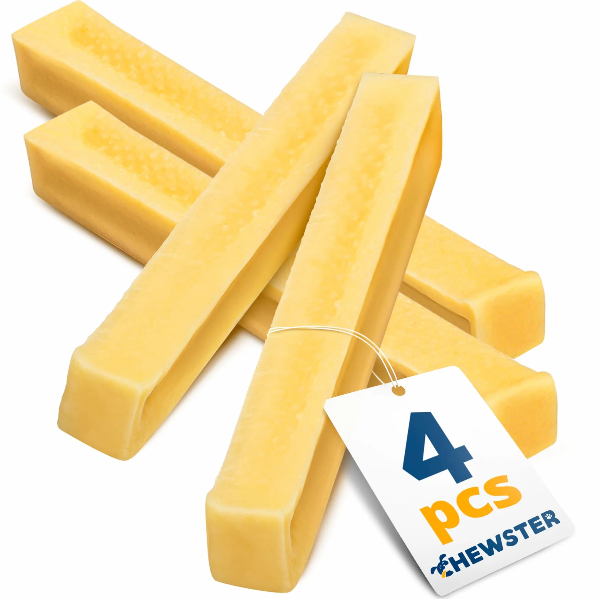 Käsestangen - Kaukäse Hundeknochen - Kaukäse für Hunde - Langer Kauspaß aus natürlicher Milch – Natürliche Käse-Kauknochen (136 g, S, 4er Pack)