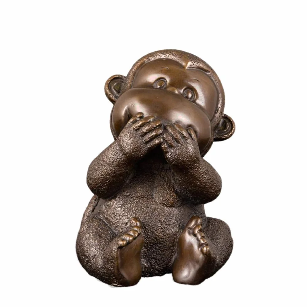 H3TF5J Posągi i figurki Przedmioty dekoracyjne Czysta miedź Śliczna małpa Figurka Statua Zodiak Maskotka Rzeźba Szczęście Feng Shui Sztuka Nauka Dekoracja Prezent dla dziecka