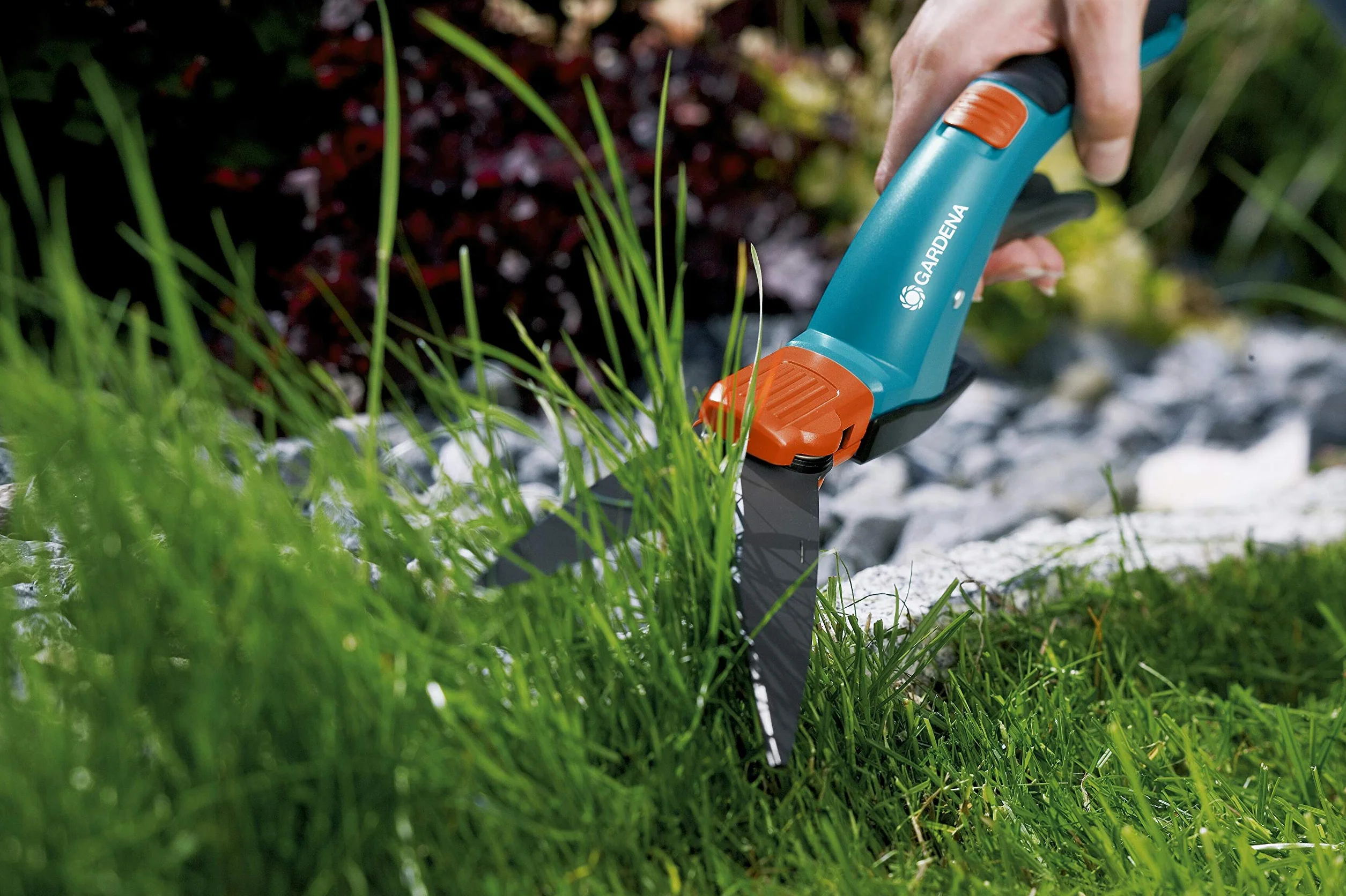 Gardena Comfort nożyce do trawy, obracane: nożyce do trawy z ostrzami obracanymi o 360° dla osób lewo- i praworęcznych, szlif falisty, powłoka antyadhezyjna, komfortowy uchwyt (8734-20)