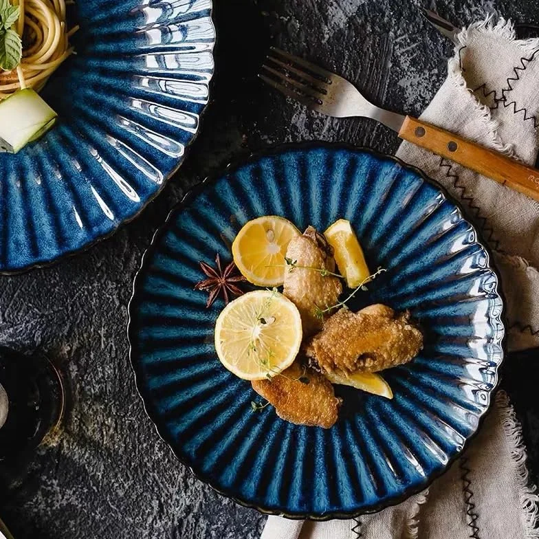 Talerze obiadowe kolacja okrągły talerz makaron półmisek na ryż miska ceramiczna zastawa stołowa bardzo odpowiednia do restauracji, hoteli itp. Talerze sałatkowe (L)