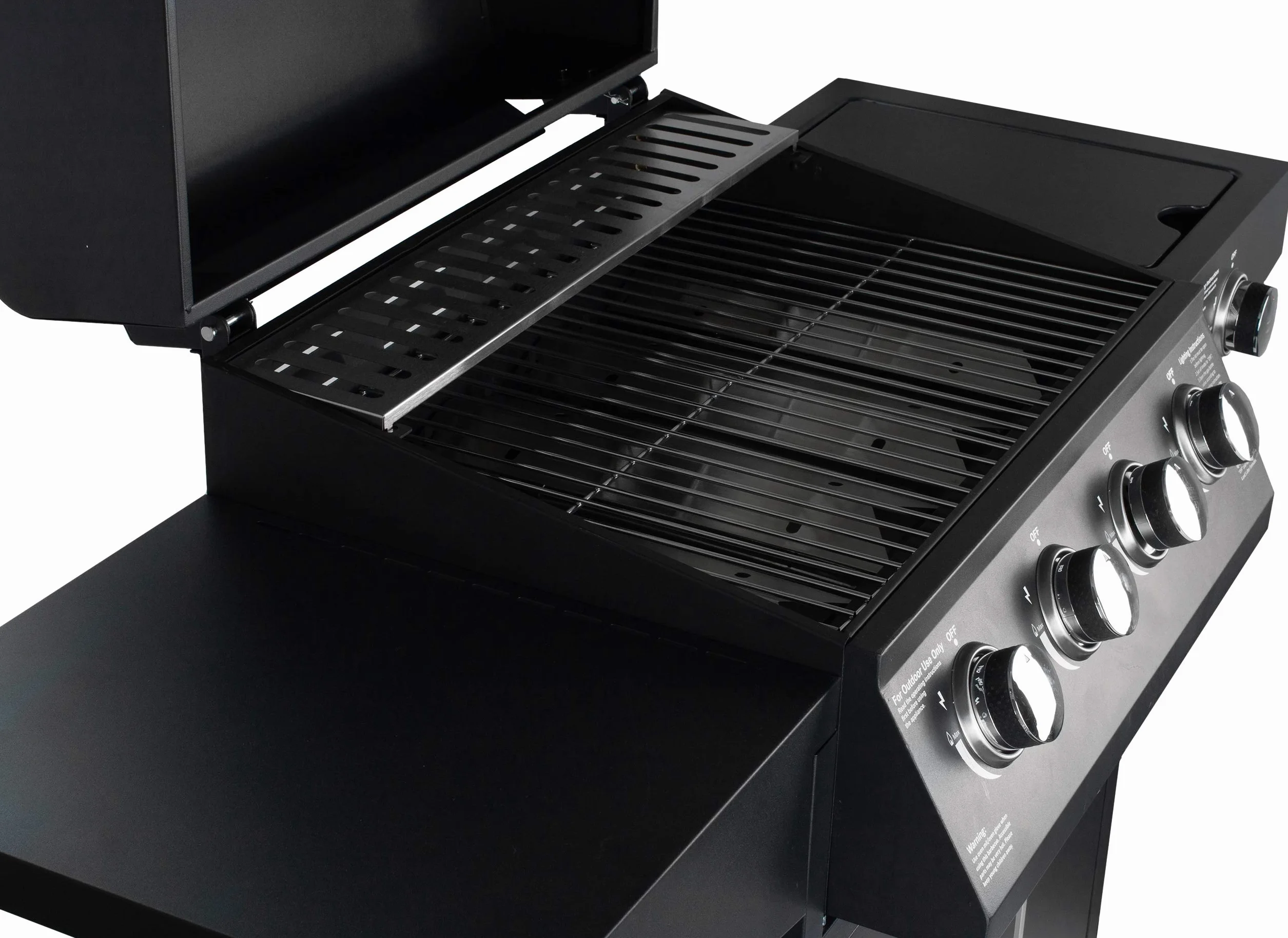 GrillMaster Grill Gazowy PartyTogether 4+1 + Pokrowiec, Ogrodowy, Na Gaz, z Termometrem, z Kółkami, z Dodatkowym Palnikiem