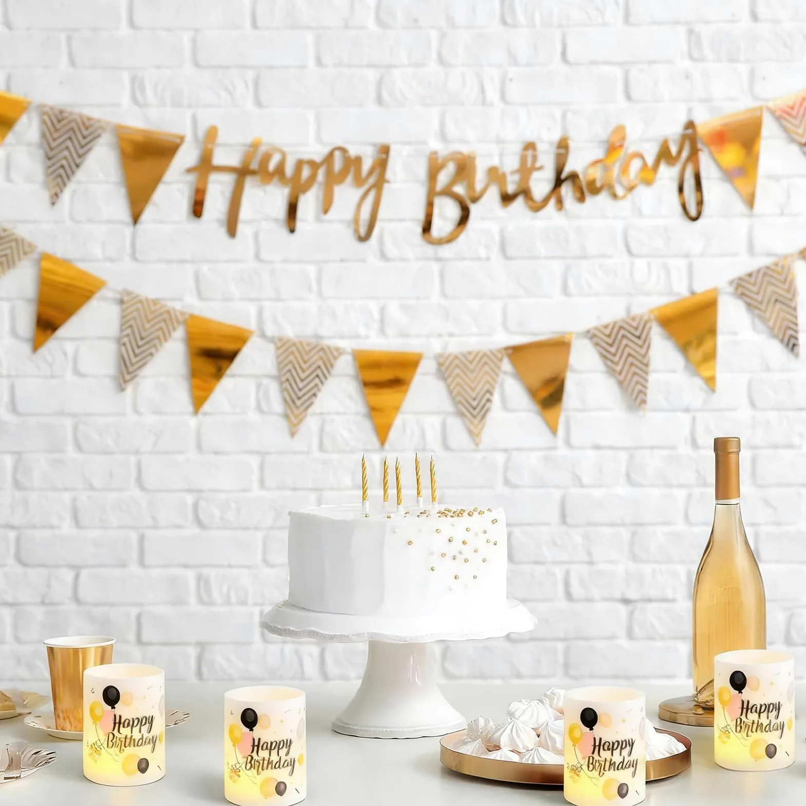 12 lampionów, dekoracja stołu, urodziny, świeczniki urodzinowe, dekoracja stołu, dekoracja stołu Happy Birthday, nadają się do podgrzewaczy lub świec (kolorowe)