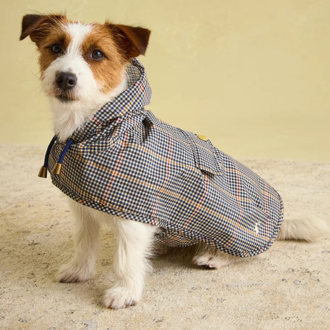 Rosewood Joules Henson Check Packaway Kurtka dla Psów Wodoodporna Mała Lekka Pranie
