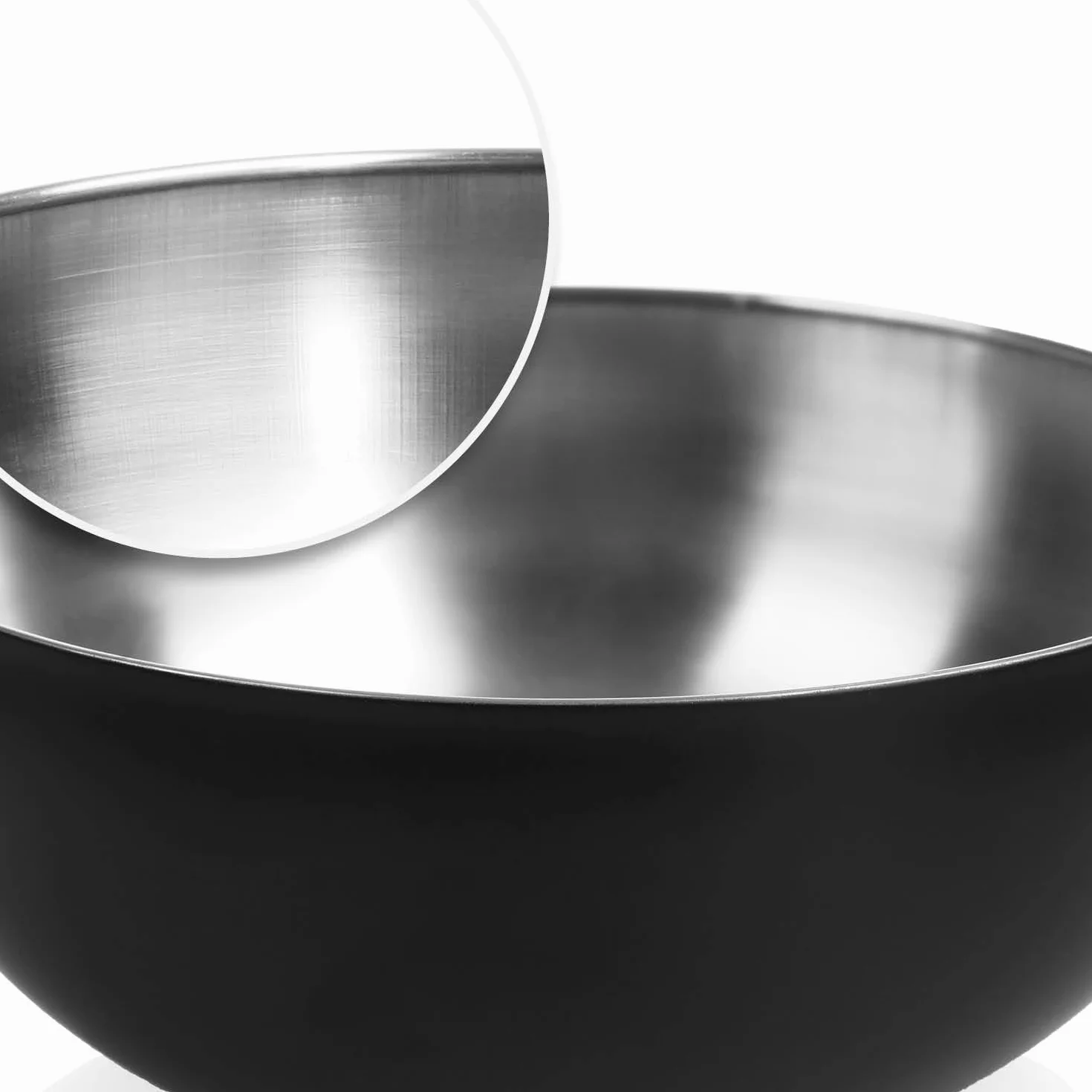 COM-FOUR® Miska do mieszania wykonana ze stali nierdzewnej z czarna powloka zewnetrzna moze sluzyc jako salaterka, miska na owoce lub po prostu jako miska ozdobna. (1 sztuka - Ø 24cm czarny)