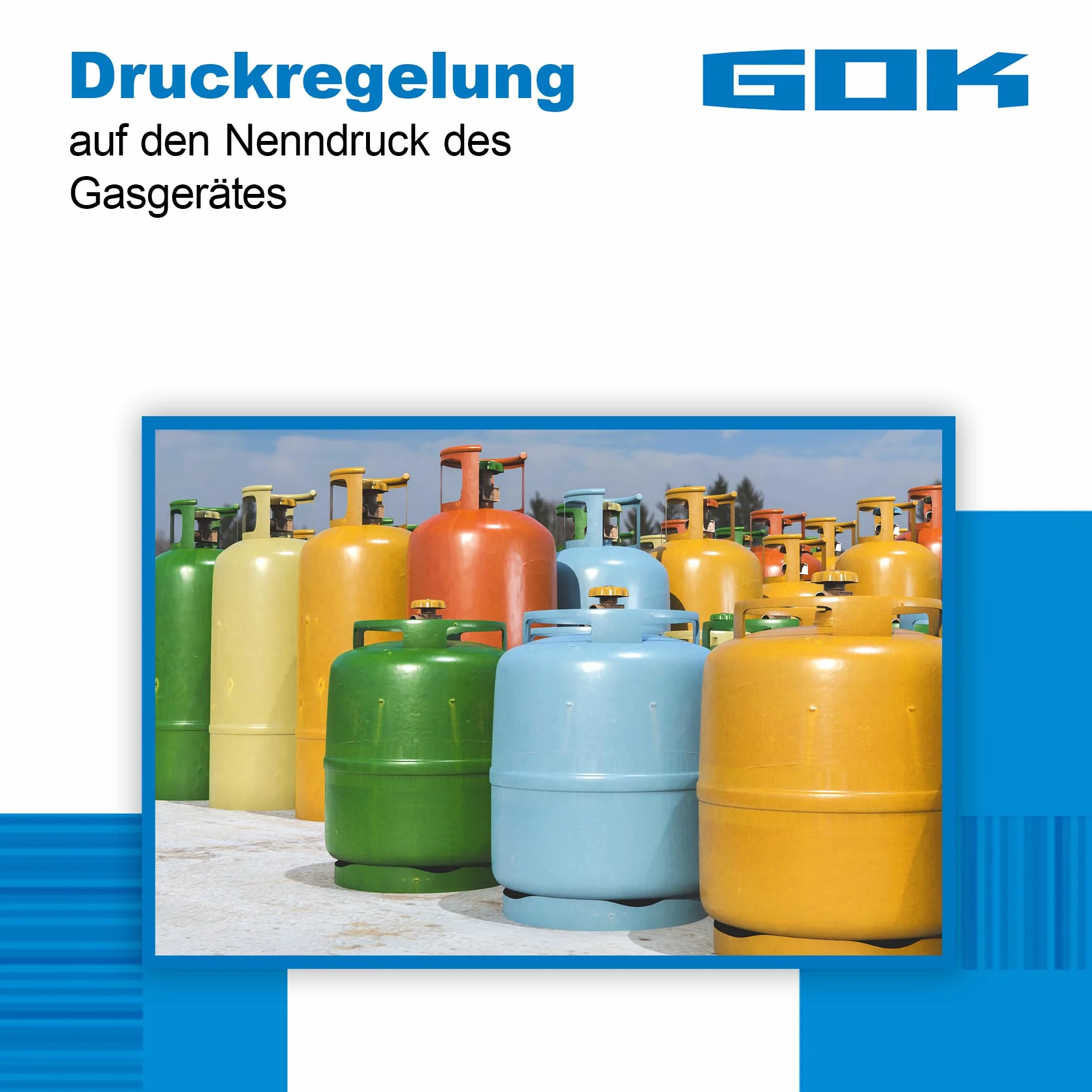 GOK 11-stopniowy regulator gazu od 25 do 50 mbar, certyfikat DIN-DVGW