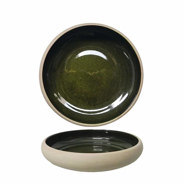 Talerze okrągły ceramiczny talerz do sałatek owocowych miska na zupę miska ramen dom kuchnia retro zastawa stołowa przekąska chleb miska deserowa talerze deserowe(C)