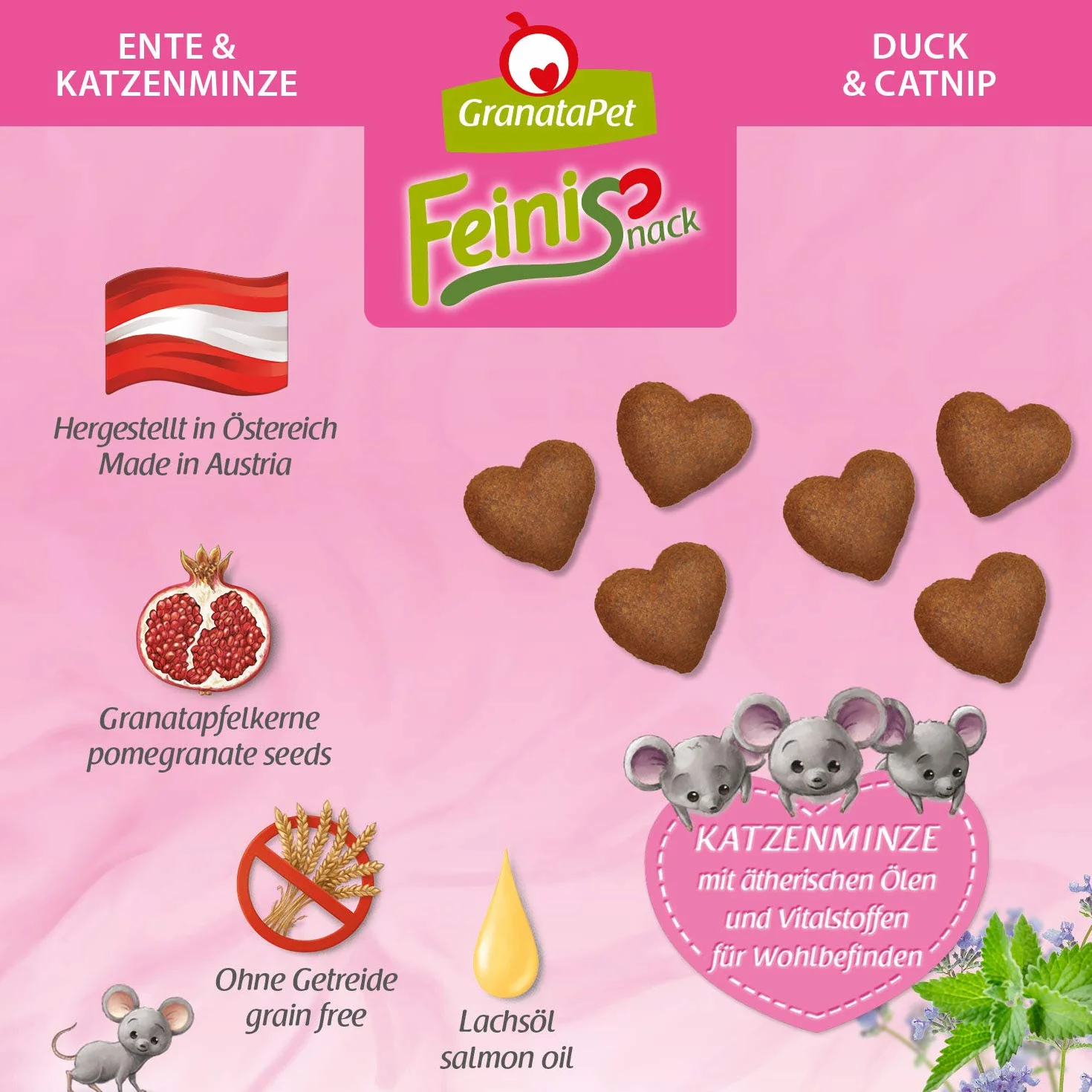 Granatapet Feinisnack Kaczka I Kocimiętka 6x50g Smakołyk Dla Kotów Bez Zbóż I Cukru