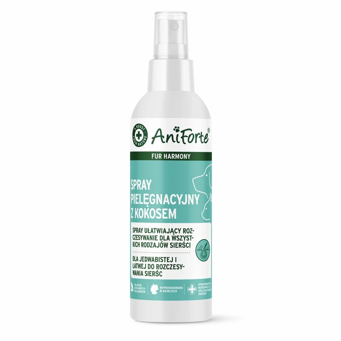 AniForte Spray Pielęgnacyjny do Sierści Kokos 200 ml – olej kokosowy, nawilżenie, połysk