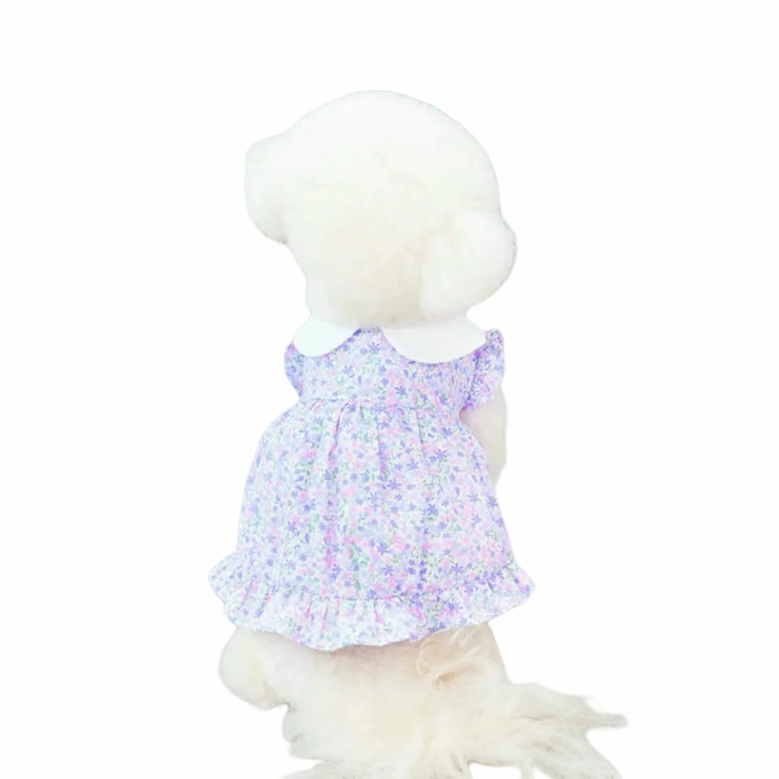 Sukienka letnia dla psa Floral Pet Skirts Cat Sweet Dresses Chihuahua Yorkie Clothing Purple
