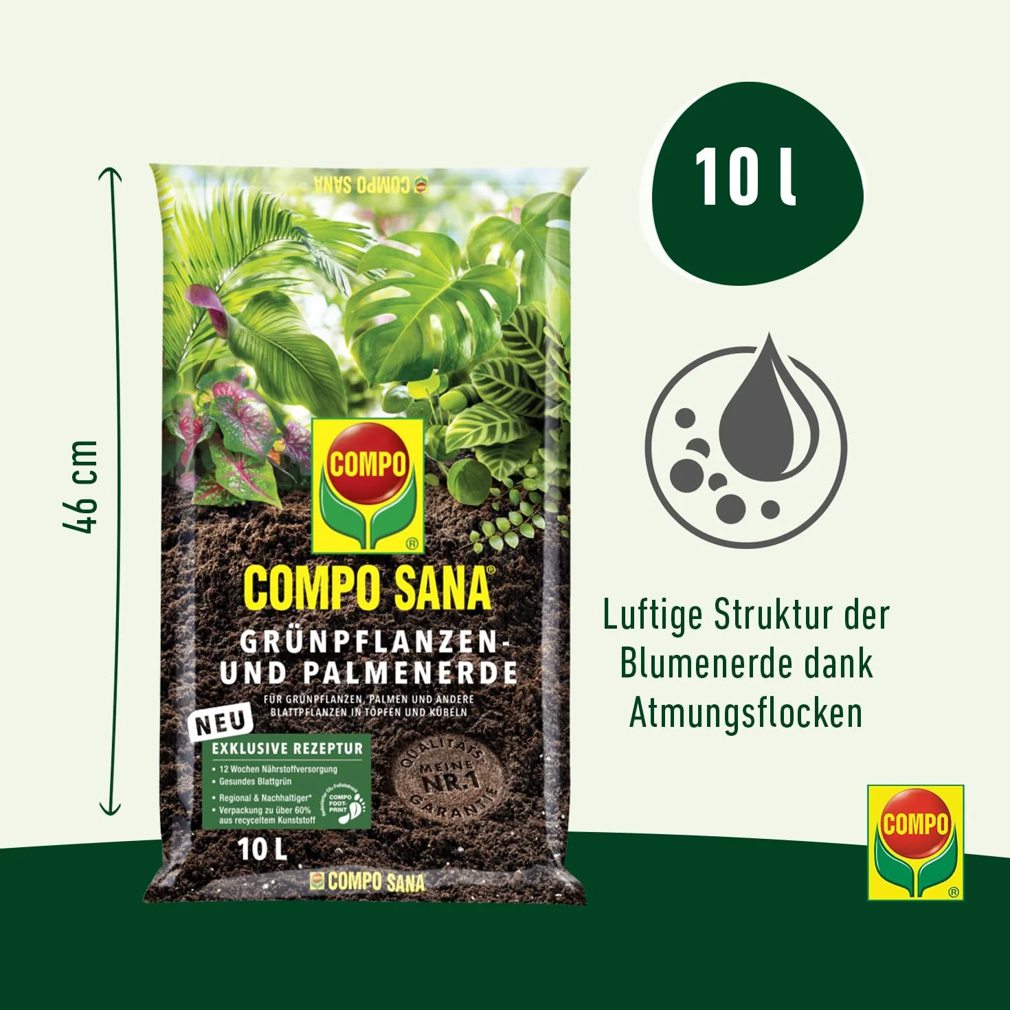 Compo Sana 1143102004 Kompost Palmowy, 10 litrów