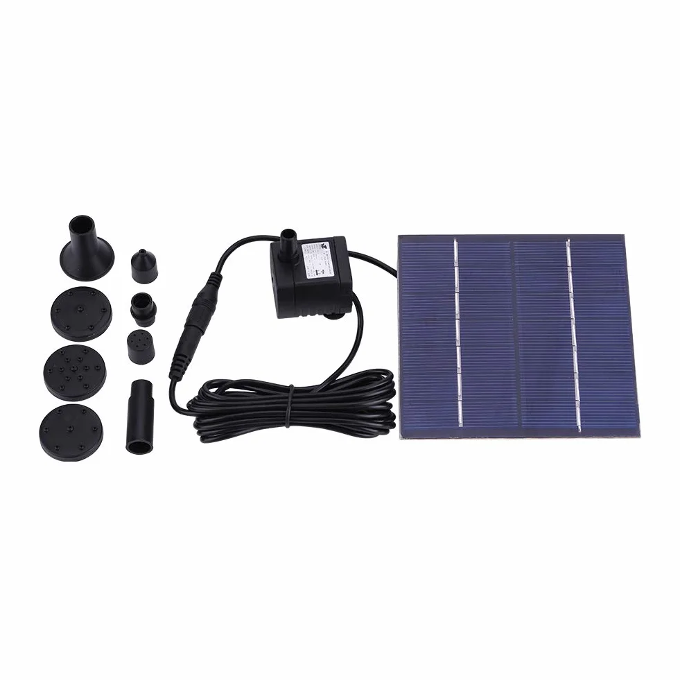 EBTOOLS Solarna pompa wodna do stawu Fontanna ogrodowa, Pompa Zatapialna, Pompa do basenu, 7 V, 1,2 W, 200 l/wys. 60 cm, Czarny, Tworzywo sztuczne, Above Ground