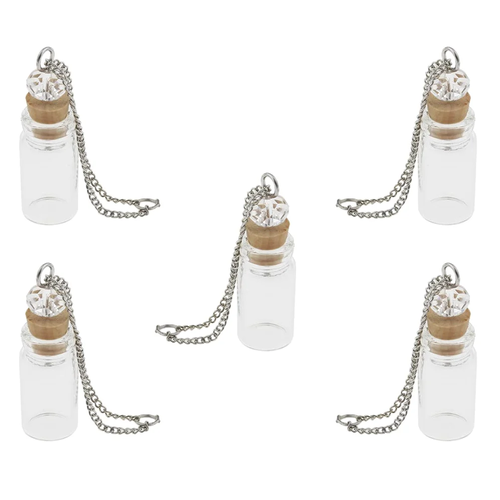 Mini szklana butelka z korkiem naszyjnik wisiorek fiolka DIY dekoracja 1 ml przezroczysta