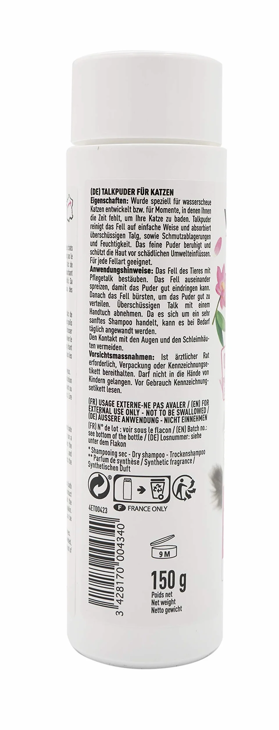 Vetocanis Suchy Szampon dla Kotów w Proszku 150 g Oczyszcza Nadmiar Łoju i Brudu