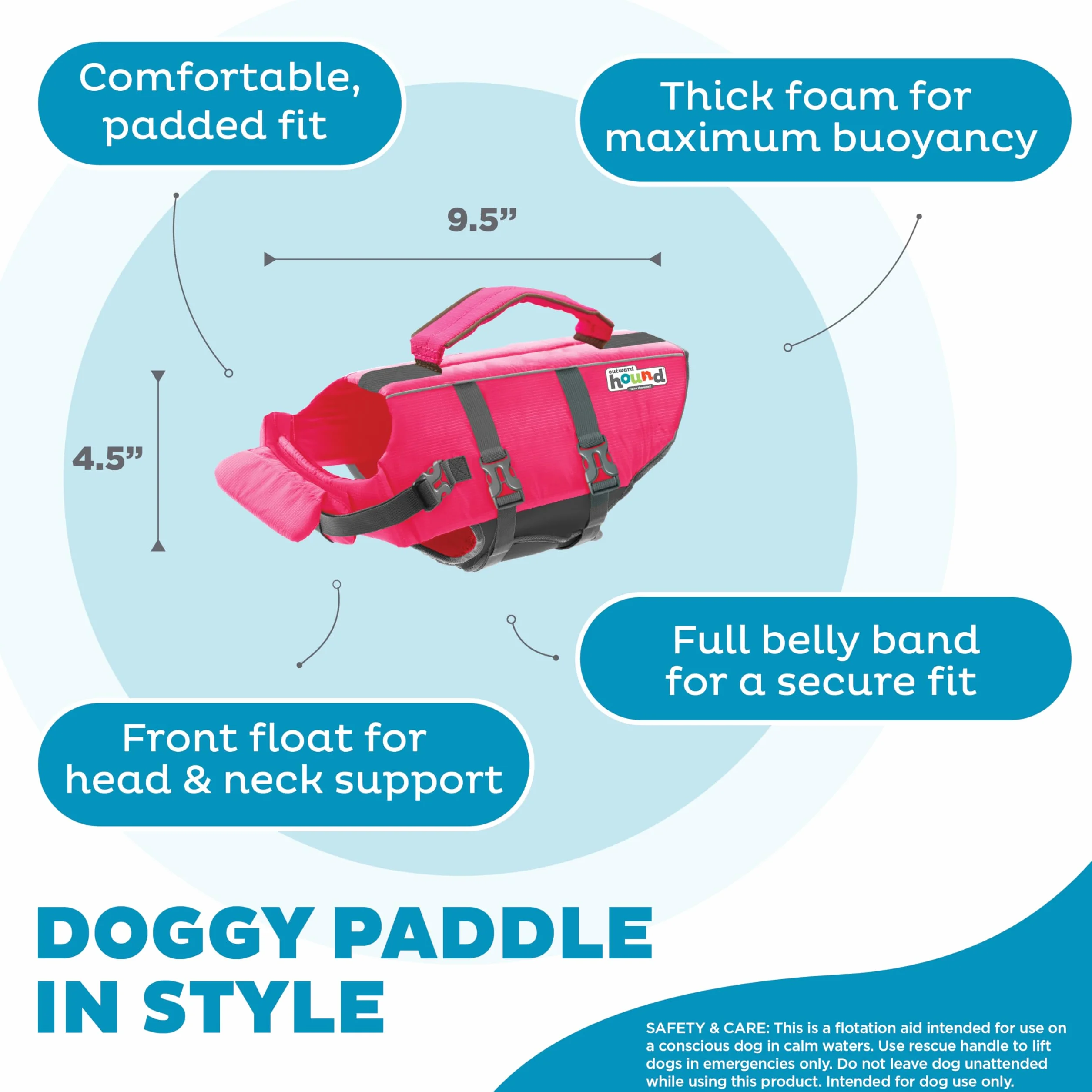 Outward Hound Granby Splash różowa kamizelka ratunkowa dla psa, XS