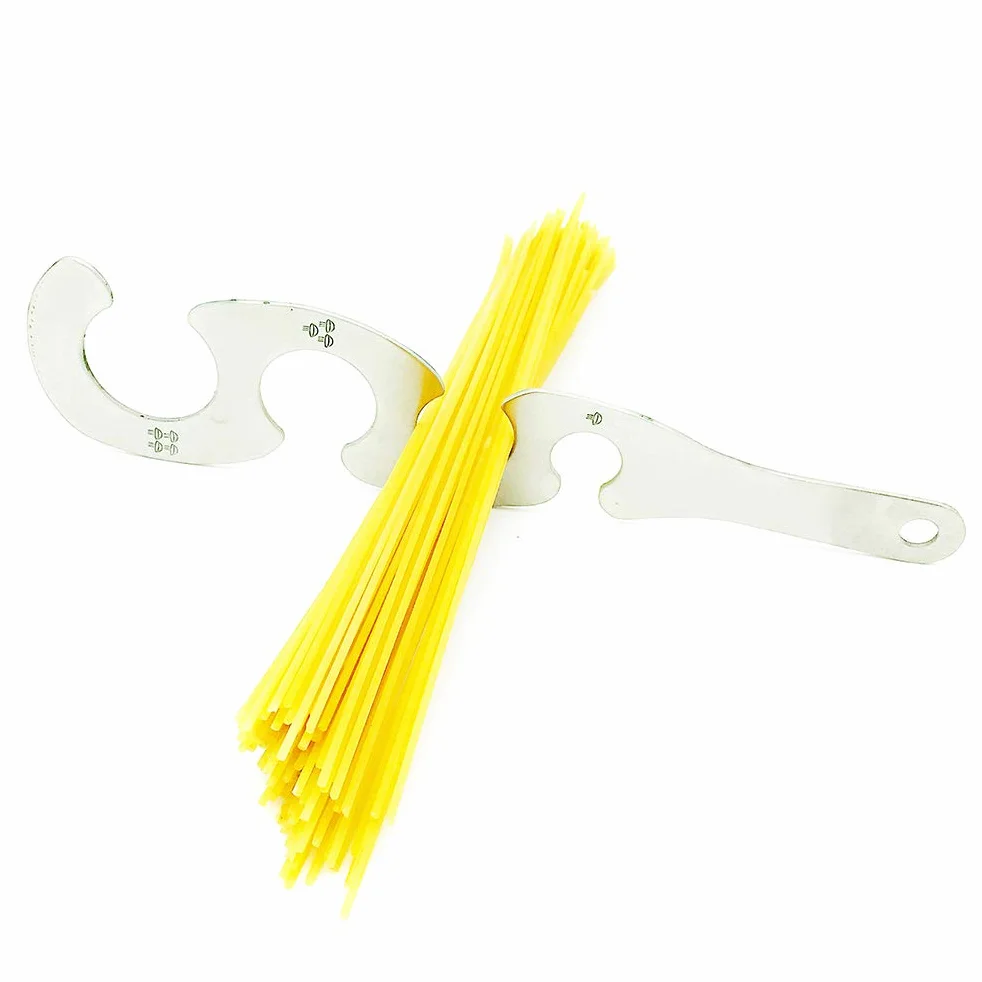 Narzędzie do pomiaru makaronu spaghetti z makaronem, 4 otwory ze stali nierdzewnej miernik spaghetti kontrola porcji makaronu pomiar makaronu miara gotowanie kuchnia ciasto linijka