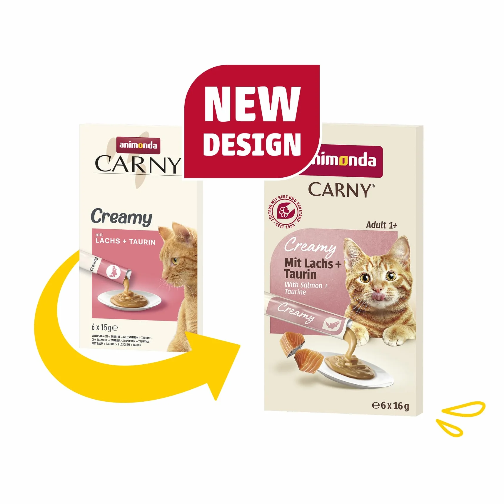 Animonda Carny Creamy Adult Karma dla Kotów, Łosoś/Tauryna, 6 x 15 g