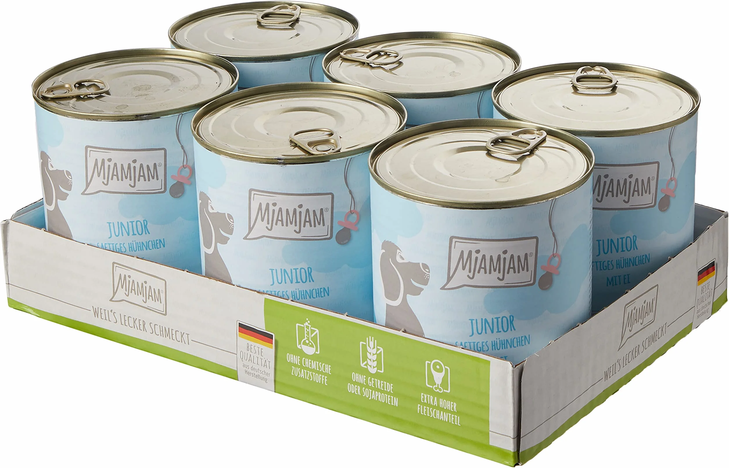 MjAMjAM Mokra karma Premium dla psów Szczenię kurczak z jajkiem 6x800g bezzbożowa