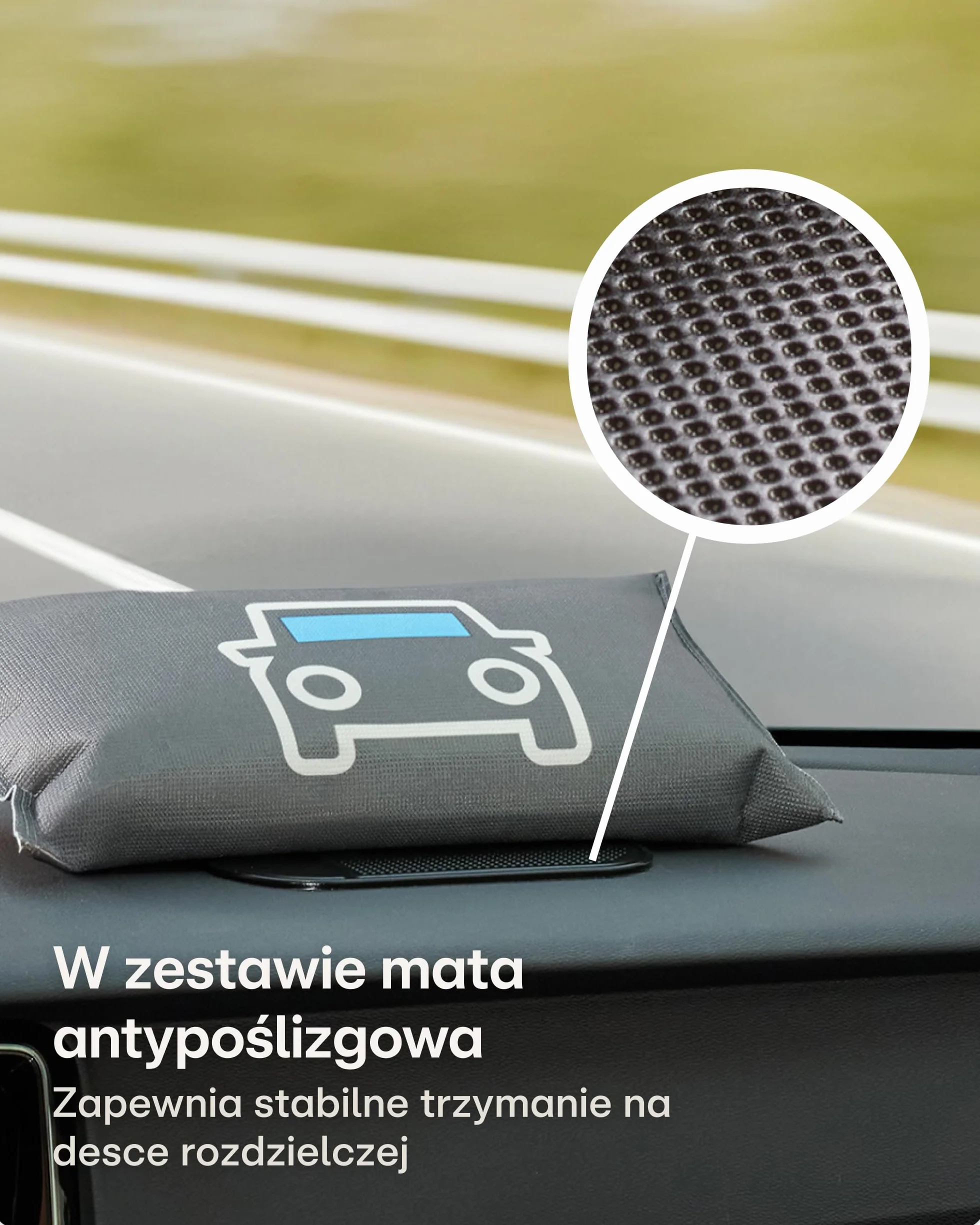 Praknu Osuszacz Samochodowy 500 g – Wielokrotnego Użytku Poduszka Wilgotnościowa do Zaparowanych Szyb Samochodowych – Z Wskaźnikiem Nasycenia i Podkładką Antypoślizgową