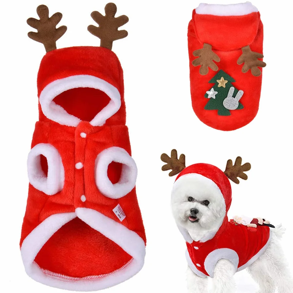 Świąteczny sweter dla psa, kota, bluza z kapturem, płaszcz na Boże Narodzenie