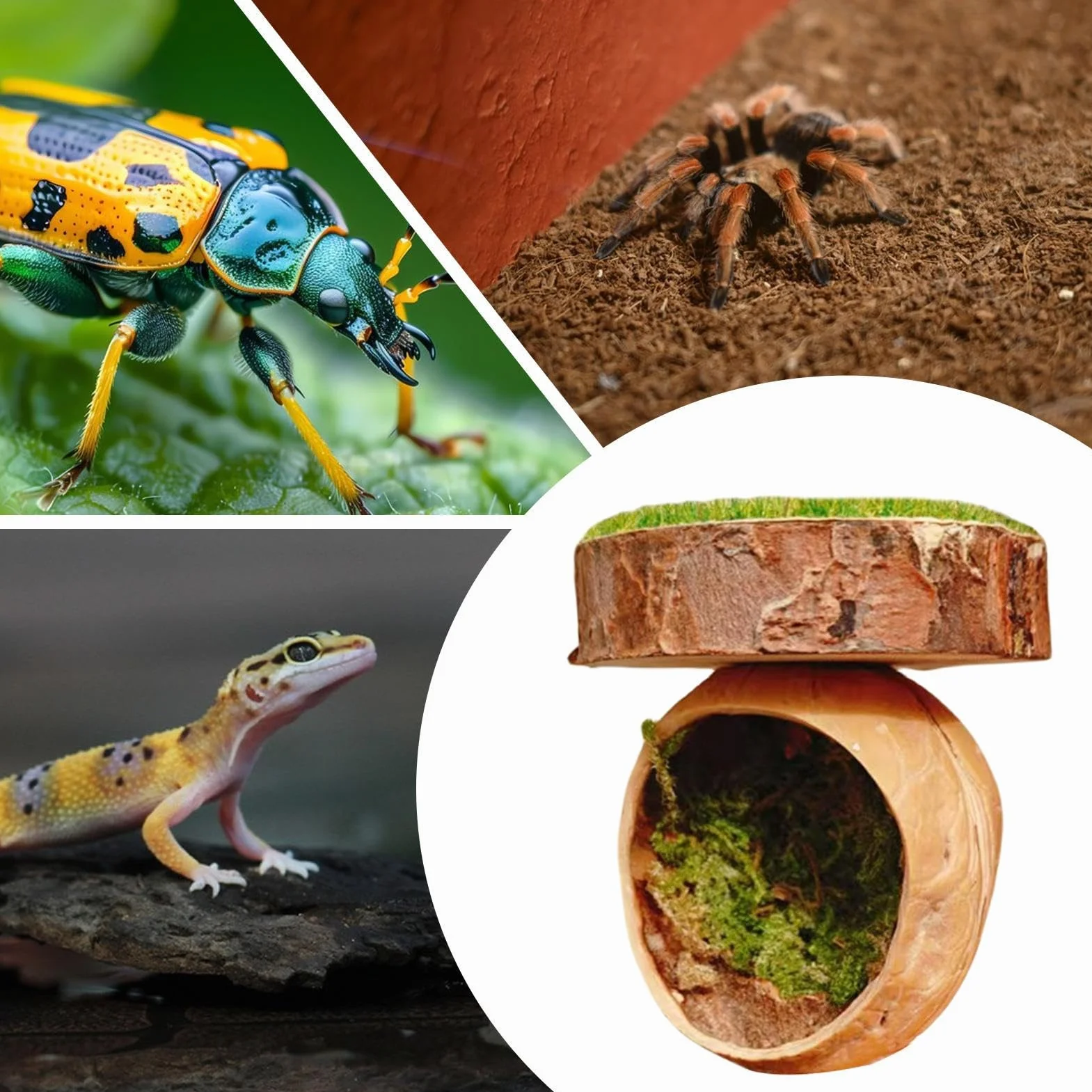Spider Hiding Shelter, Magnetic Habitat Cave, Handmade Climbing Accessory, 1.57x2.36 inches, Naturalistic Terrarium Decor, Secure Mount Enclosure, for Tarantula Cage Reptile Small