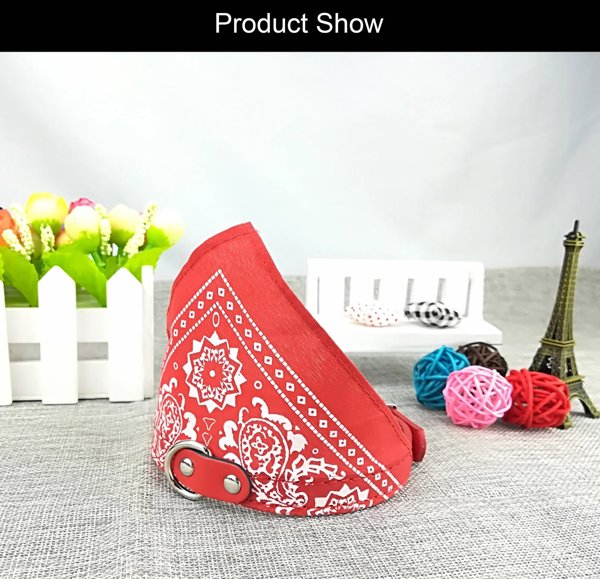 Bandana dla psa z obrożą czerwona XL